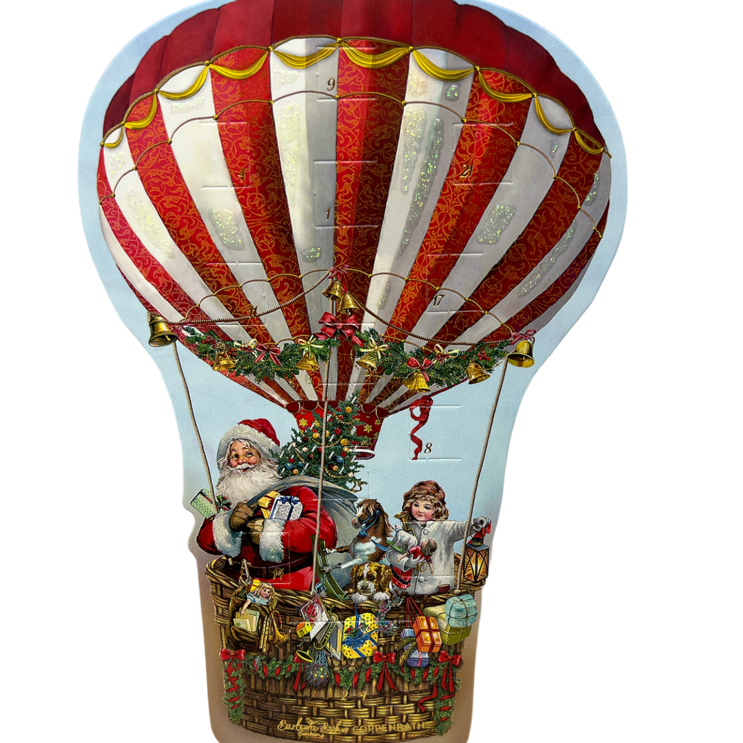 Diecut Hot Air Balloon  Advent Card With Envelope
