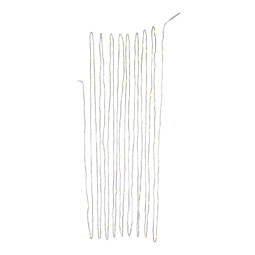 100-Light Battery Operated Warm White Fairy Green Wire Lights