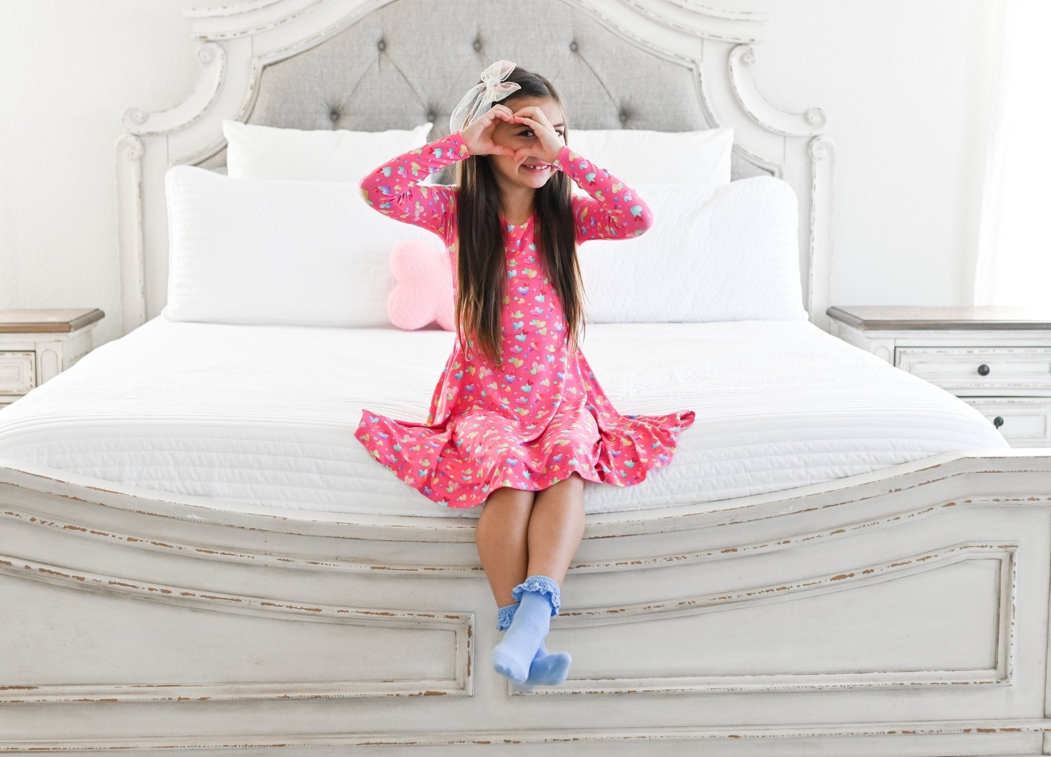 Rainbow Love Long Sleeve Twirl Dress