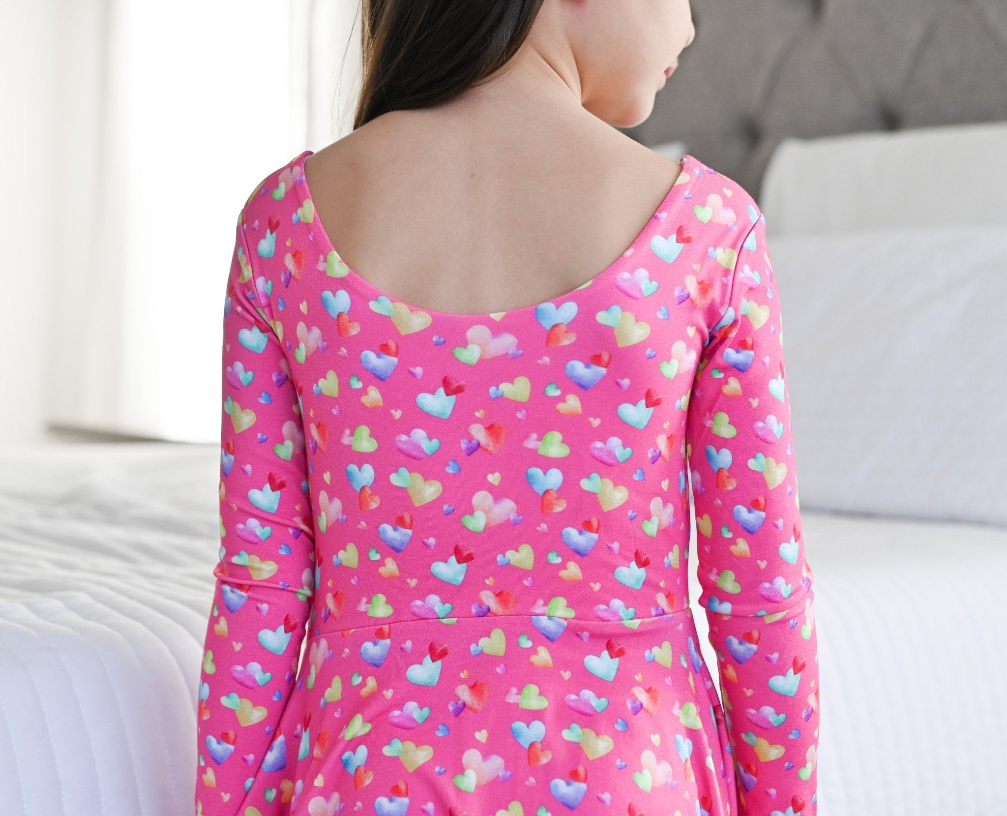 Rainbow Love Long Sleeve Twirl Dress