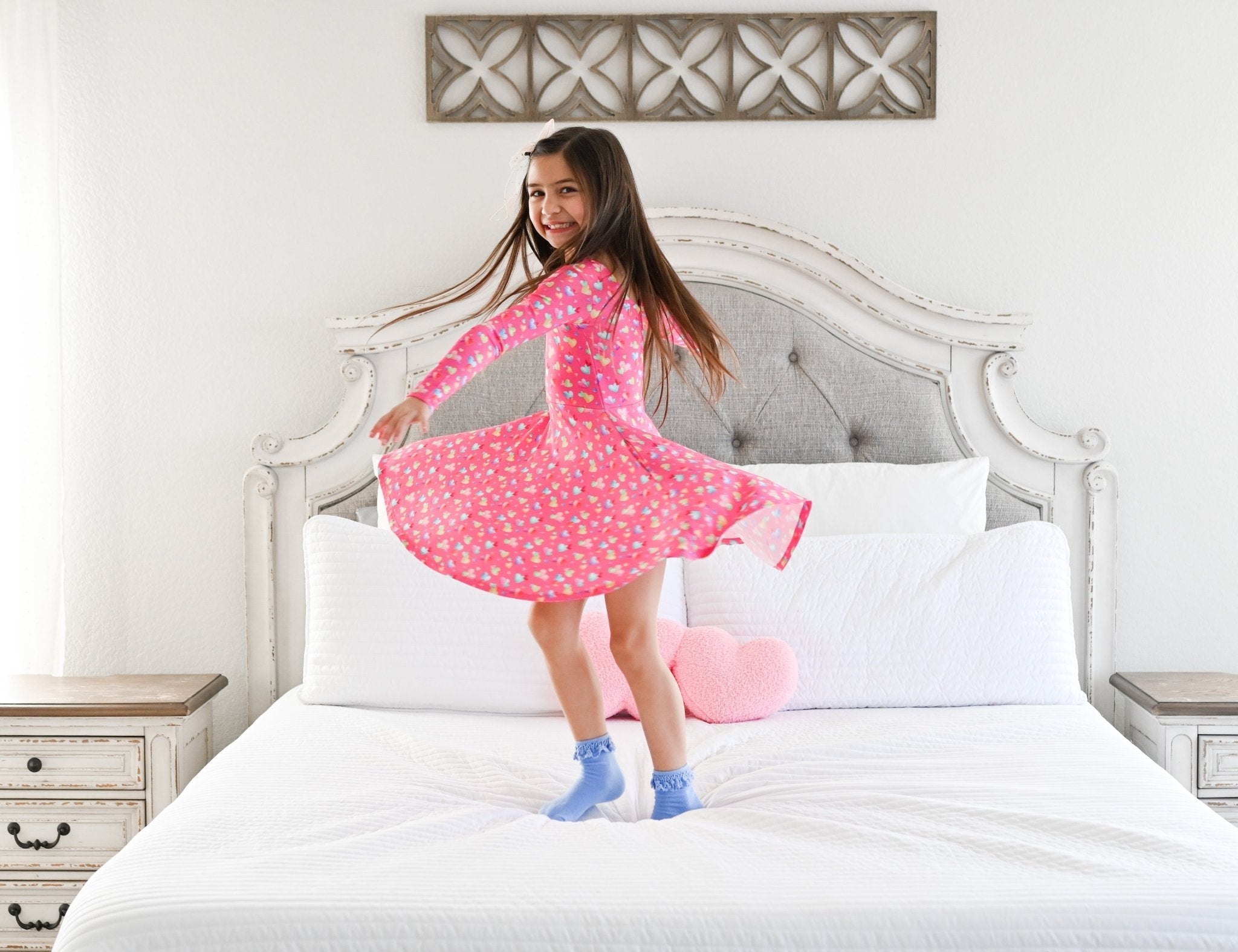 Rainbow Love Long Sleeve Twirl Dress