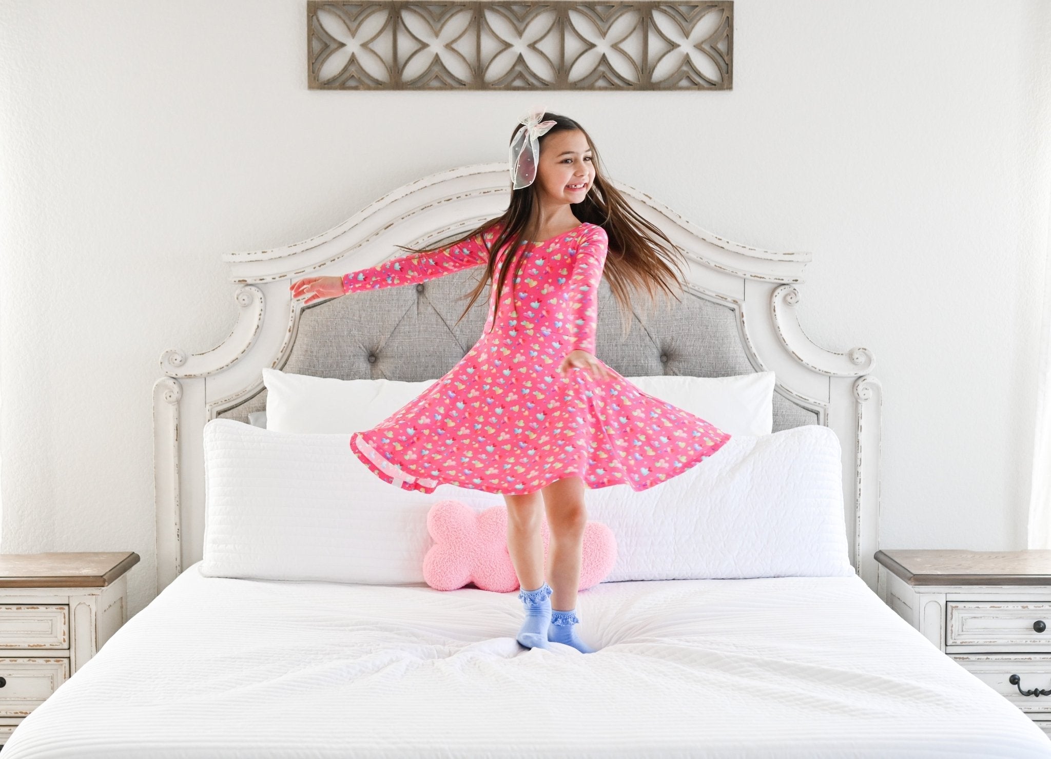 Rainbow Love Long Sleeve Twirl Dress