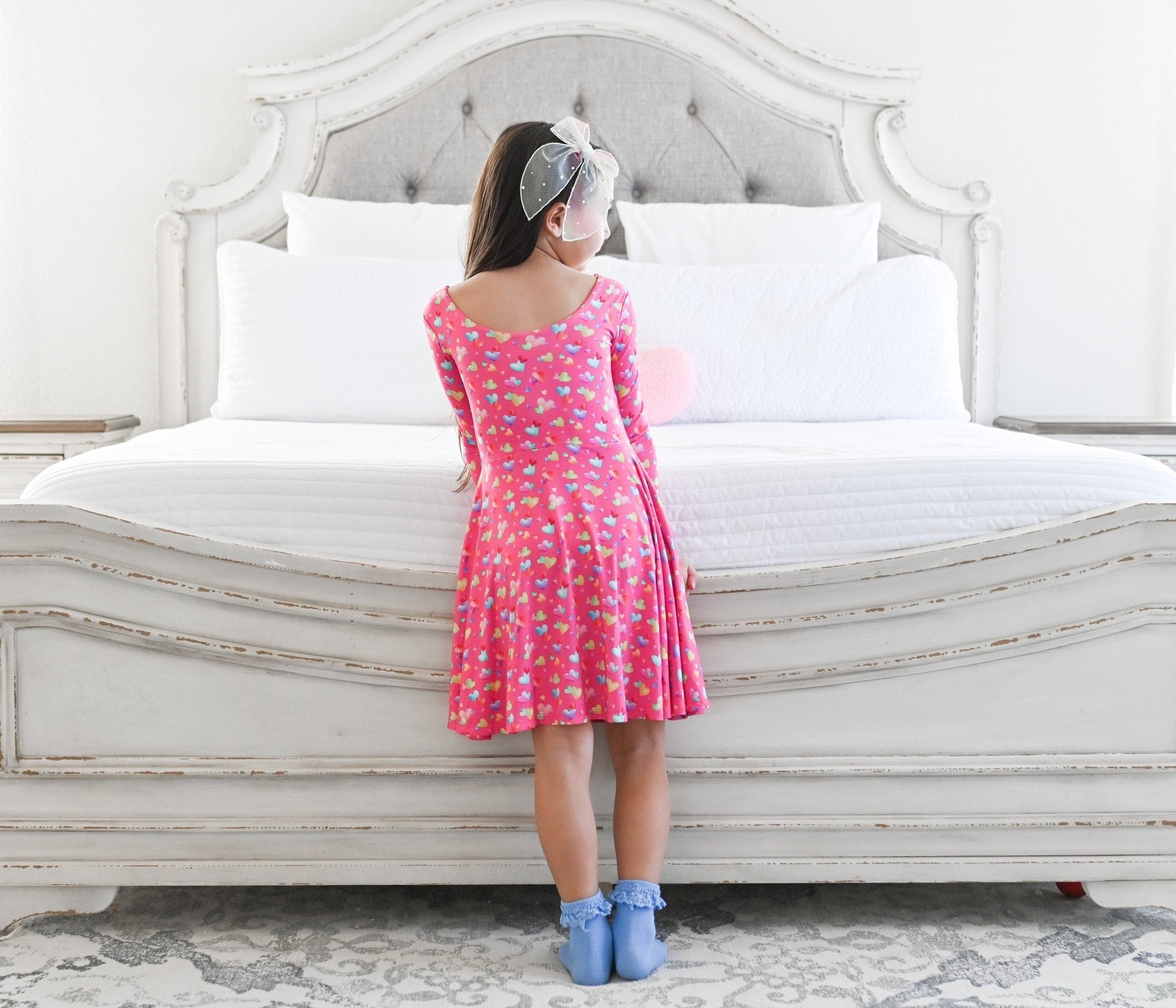 Rainbow Love Long Sleeve Twirl Dress