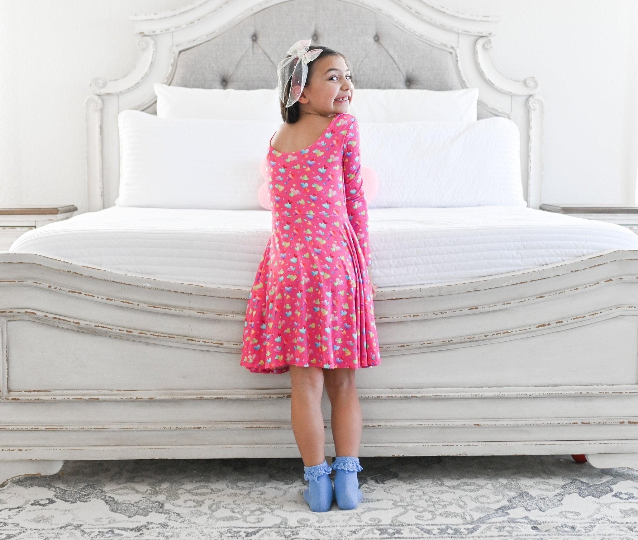 Rainbow Love Long Sleeve Twirl Dress
