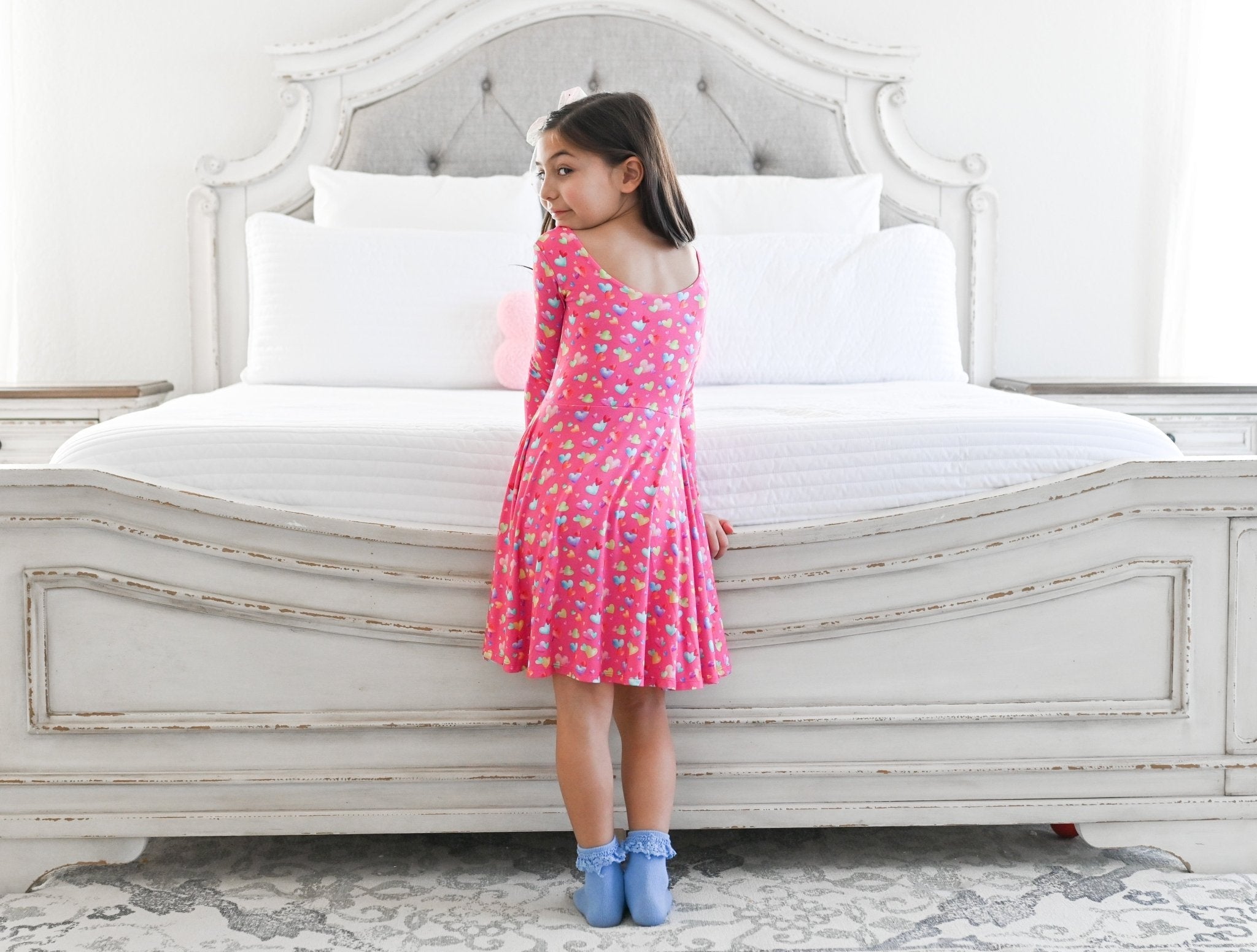Rainbow Love Long Sleeve Twirl Dress