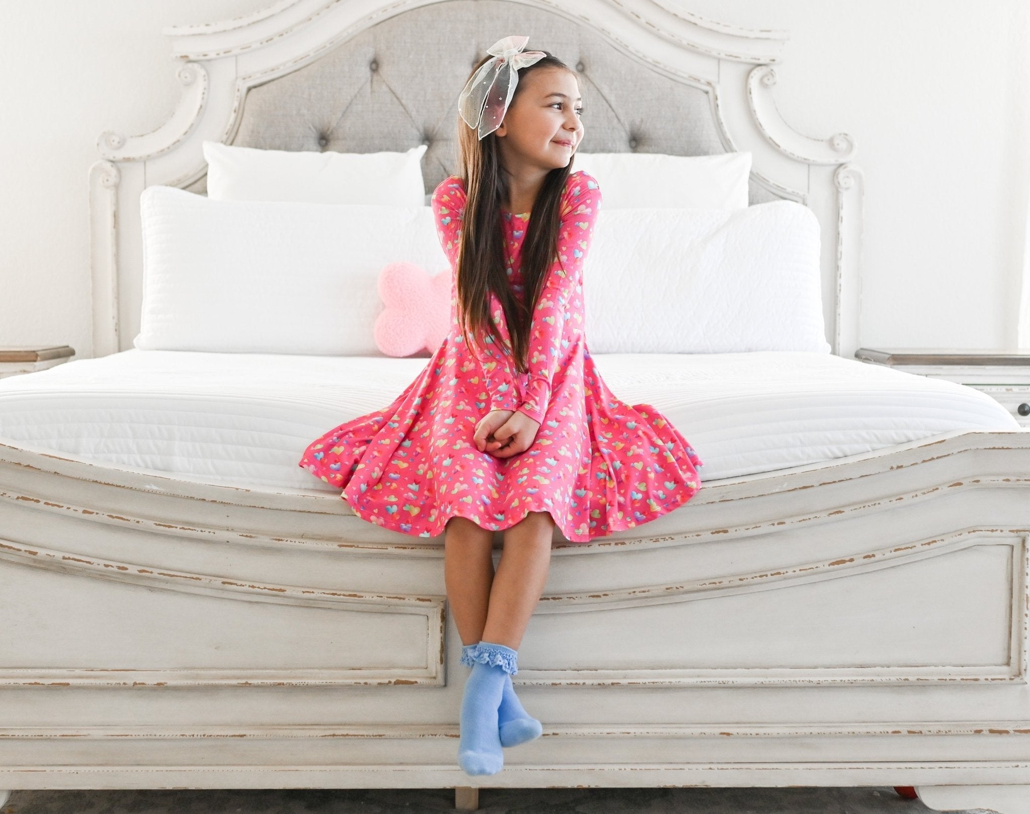 Rainbow Love Long Sleeve Twirl Dress