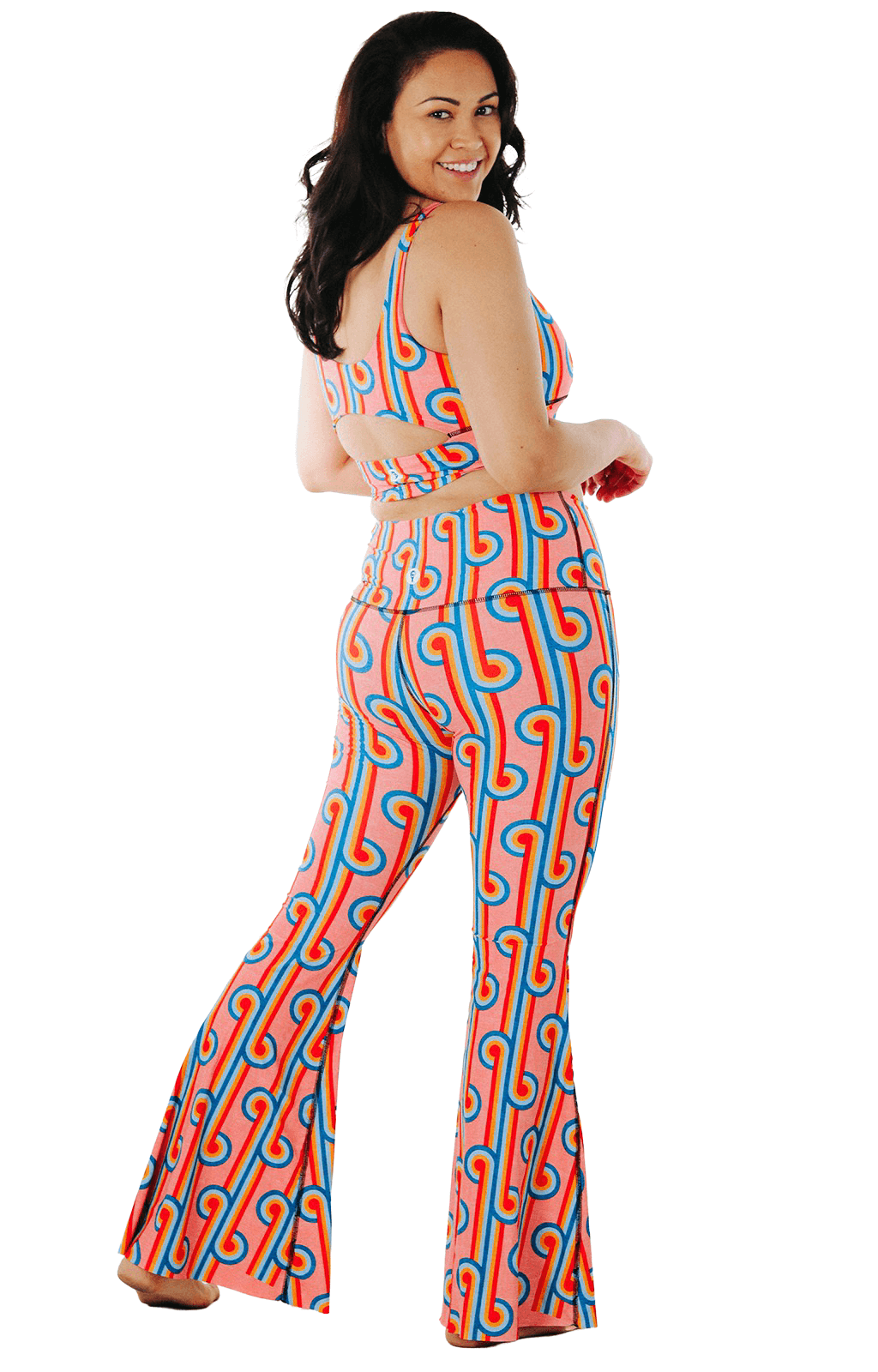 Rainbow Chaser Printed Bell Bottoms Plus SIze