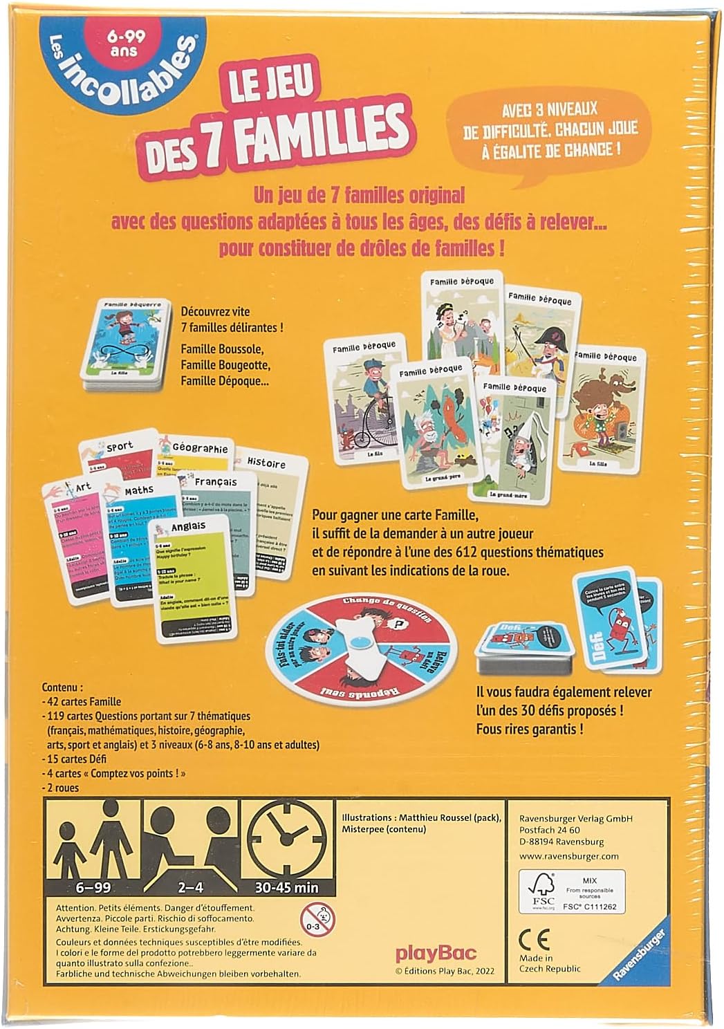 Ravensburger – 26624 – Card Game of 7 Families Incollables