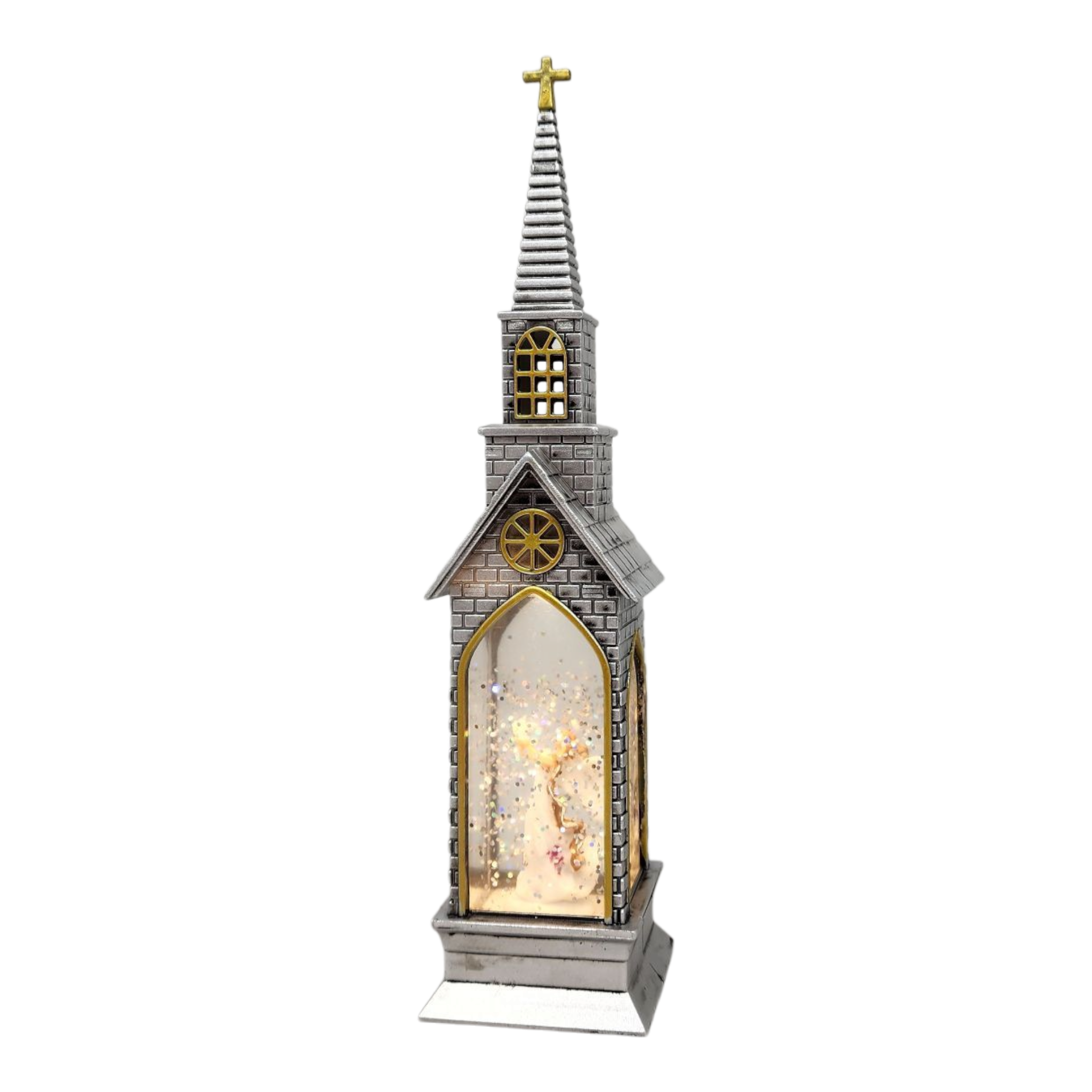 Lighted Church Waterglobe -  Angel