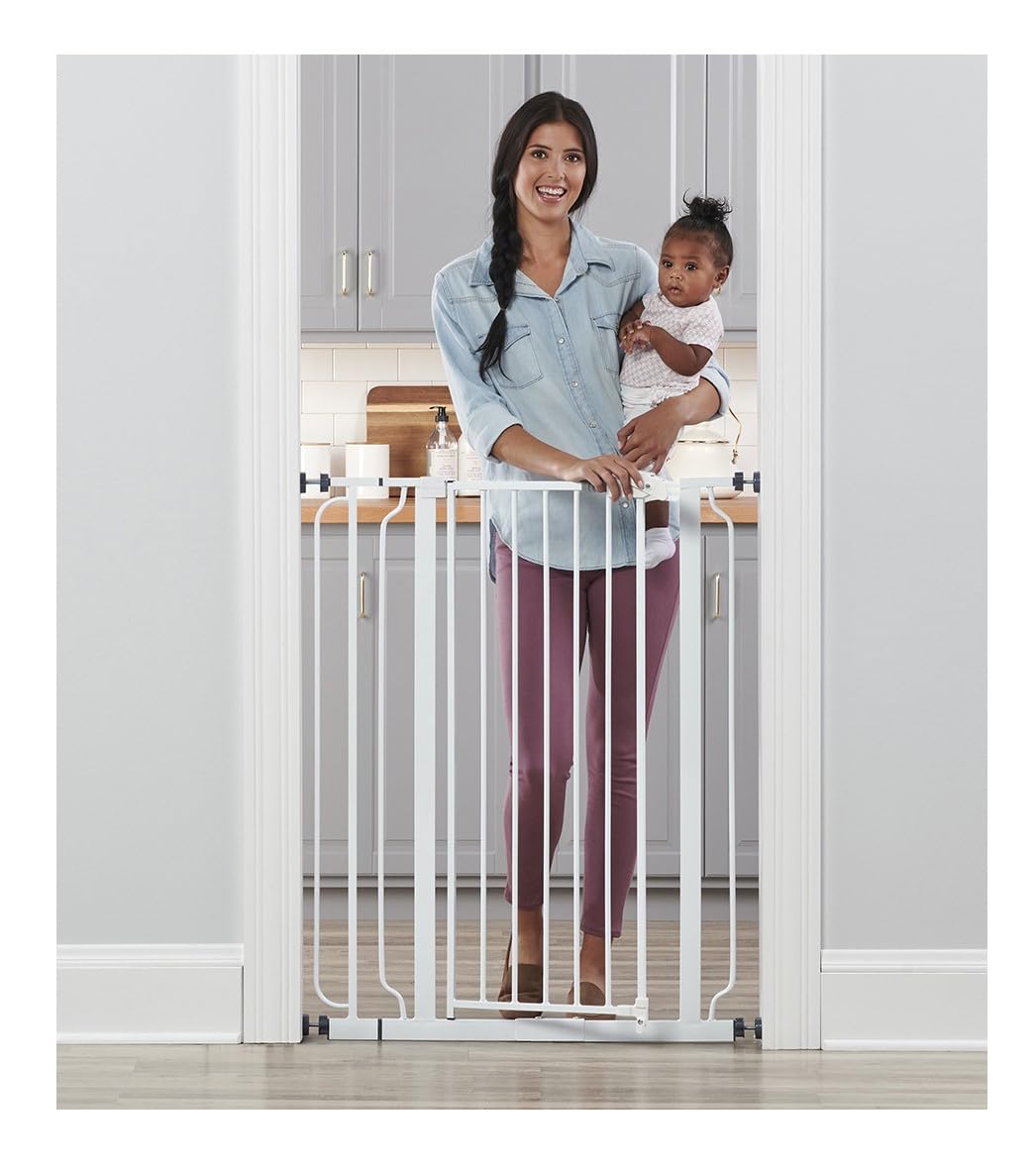 Regalo Easy Step 38.5-Inch Extra Wide Walk Thru Baby Gate, White Original version