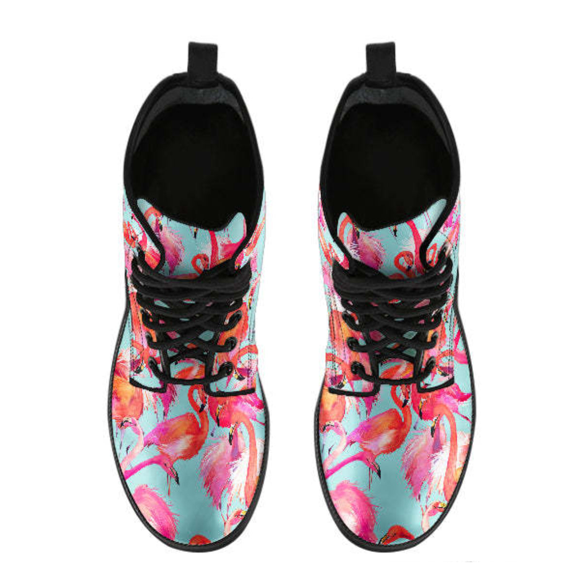 Flamingo Flock Leather Boots