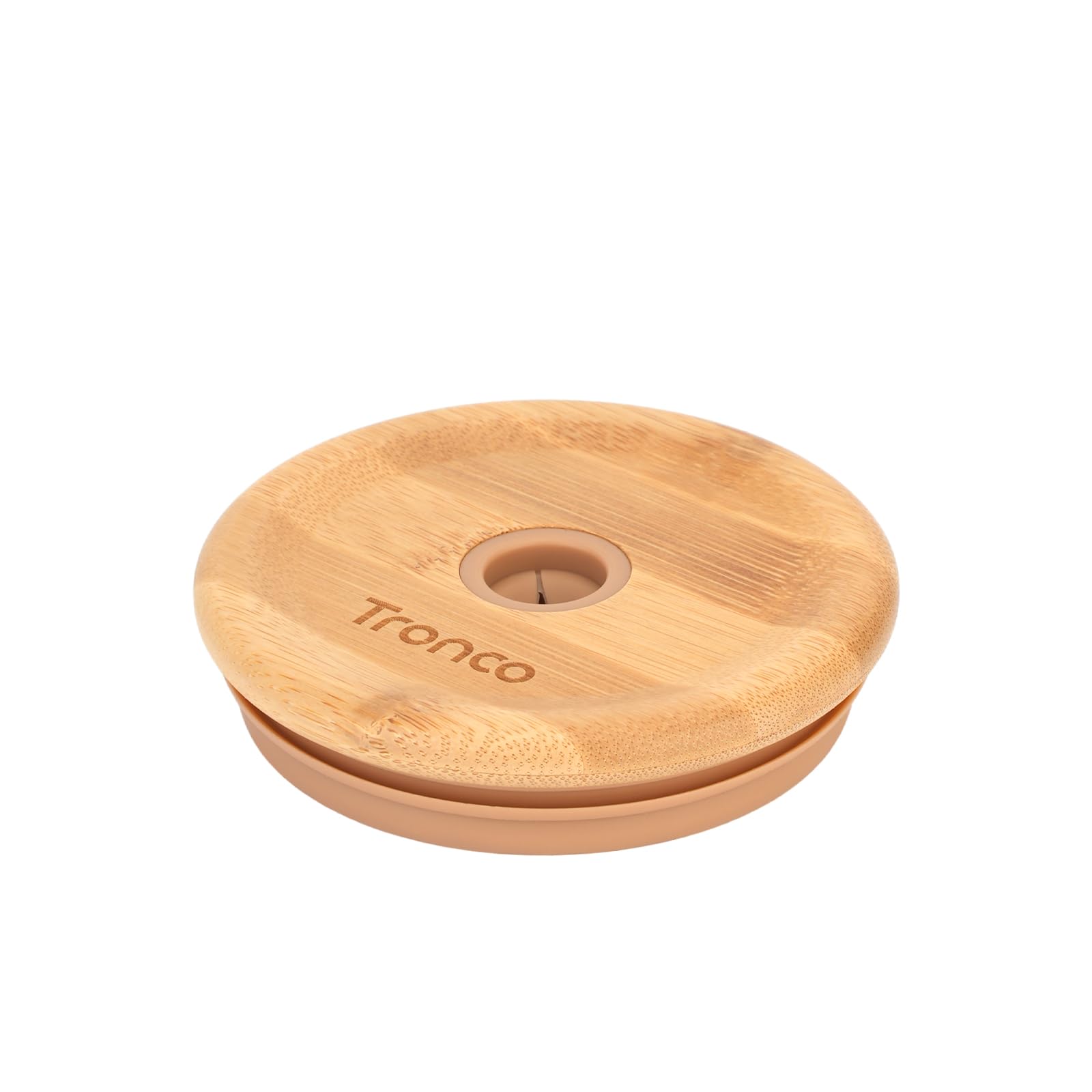 Replacement Bamboo Lid for Tumblers, Press-In Lid, Fits Tronco 32 oz 42 oz Glass Tumblers with Handle, Amber