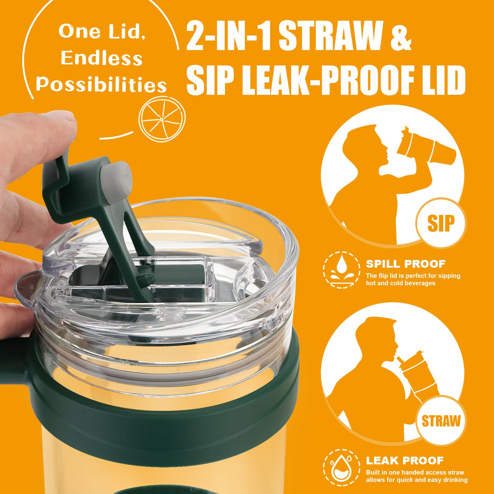 Replacement Bamboo Lid for Tumblers, Press-In Lid, Fits Tronco 32 oz 42 oz Glass Tumblers with Handle, Amber