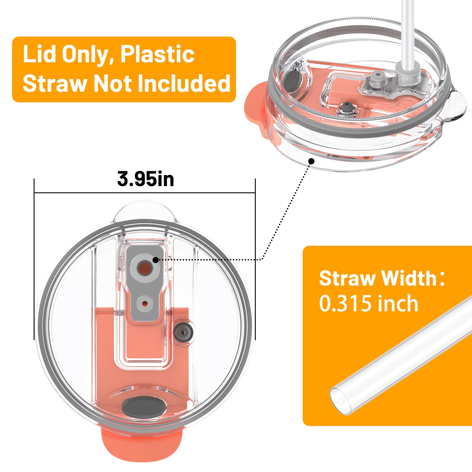 Replacement Bamboo Lid for Tumblers, Press-In Lid, Fits Tronco 32 oz 42 oz Glass Tumblers with Handle, Amber