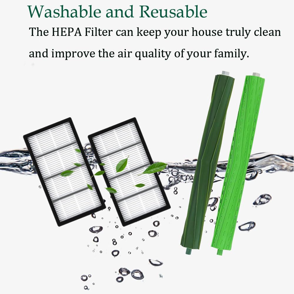 Replacement Parts for iRobot Roomba s9 (9150) s9+ s9 Plus (9550) s Series Vacuum Cleaner, Accessories includes 1 Set of Multi-Surface Rubber Brush,4 Side Brushes,4 Filters,4 Dust Bags