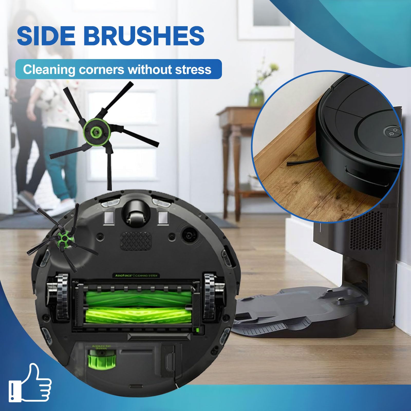 Replacement Parts for iRobot Roomba s9 (9150) s9+ s9 Plus (9550) s Series Vacuum Cleaner, Accessories includes 1 Set of Multi-Surface Rubber Brush,4 Side Brushes,4 Filters,4 Dust Bags