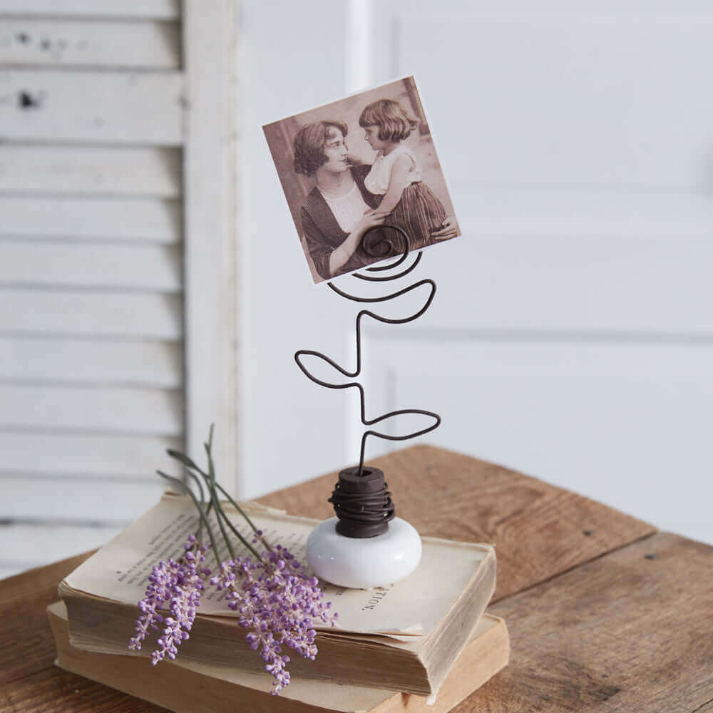 Repurposed Rose Vintage Doorknob Photo Holder (Set of 2)