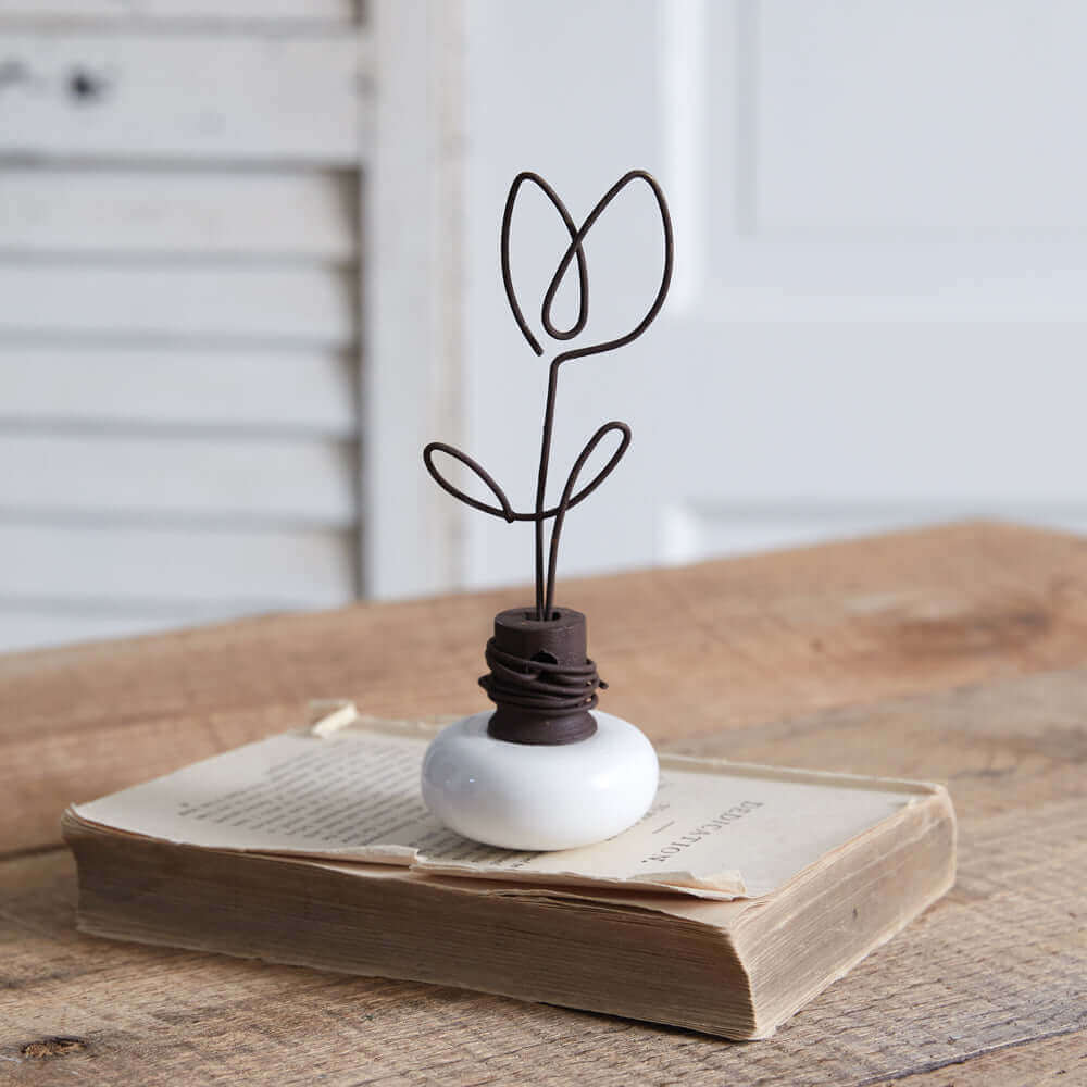 Repurposed Tulip Vintage Doorknob Photo Holder (Set of 2)