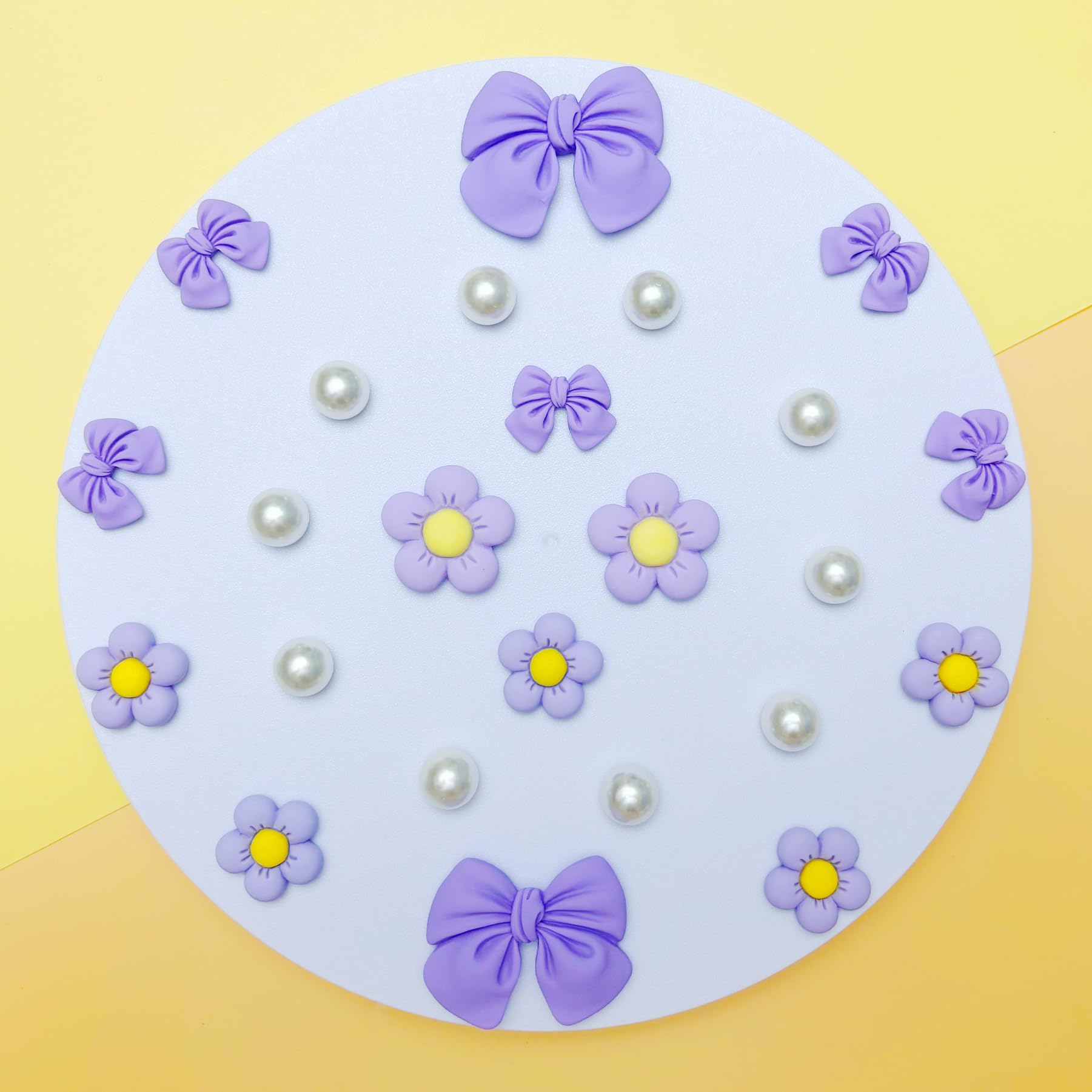 Resin Pink Bow Shoe Charms for Girls, 24Pcs Cute Flower Accessories for Clog Sandals, Pearl Decoration for Women, DIY Party Favor