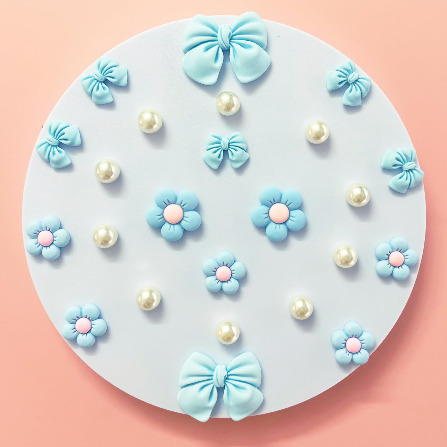 Resin Pink Bow Shoe Charms for Girls, 24Pcs Cute Flower Accessories for Clog Sandals, Pearl Decoration for Women, DIY Party Favor