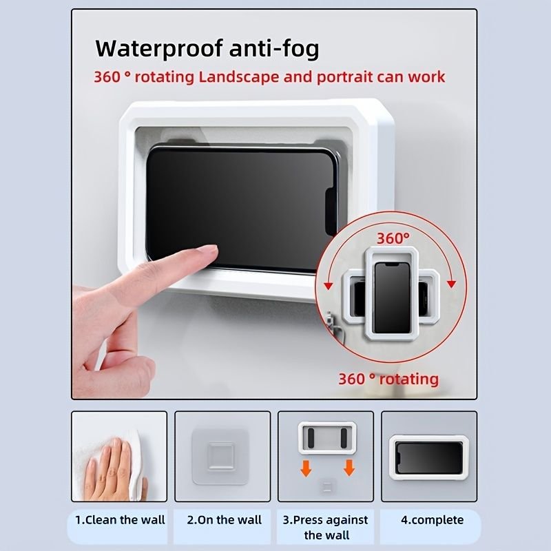 Retractable Rotatable Waterproof Lazy Mobile Phone; Shower And Wall Bracket Phone Shower Case