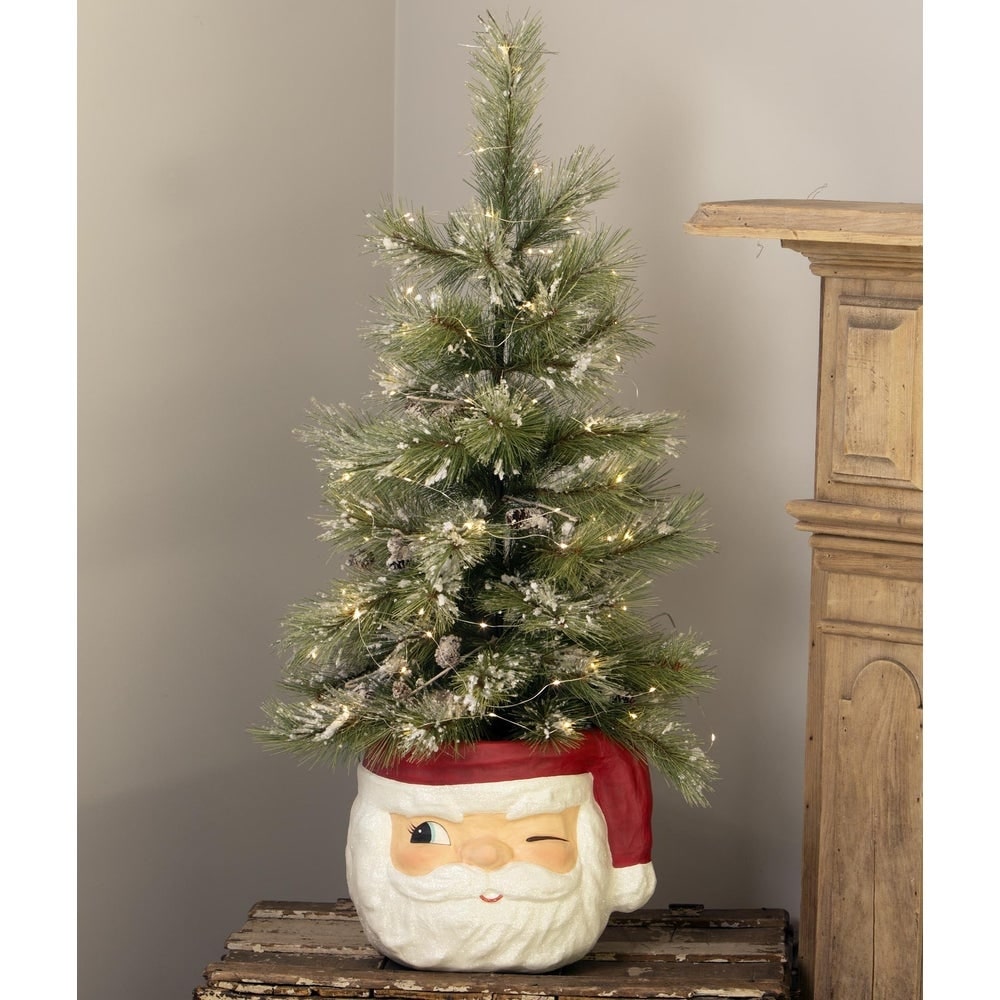 Retro Winking Santa Bucket by Bethany Lowe Designs