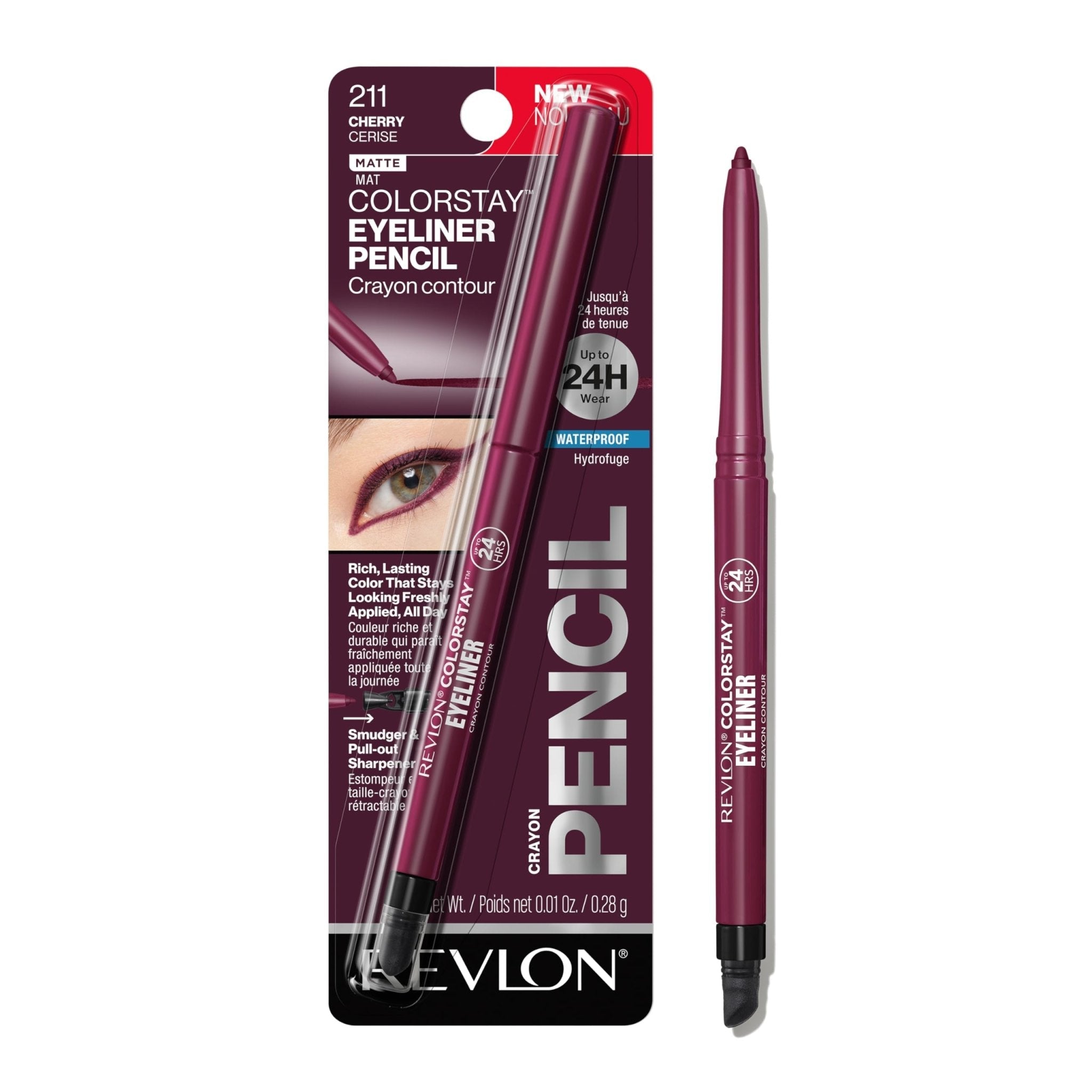 Revlon ColorStay Pencil Waterproof Eyeliner, Smudge-Proof, Eye Makeup with Built-In Sharpener, 202 Black Brown, 0.01 oz