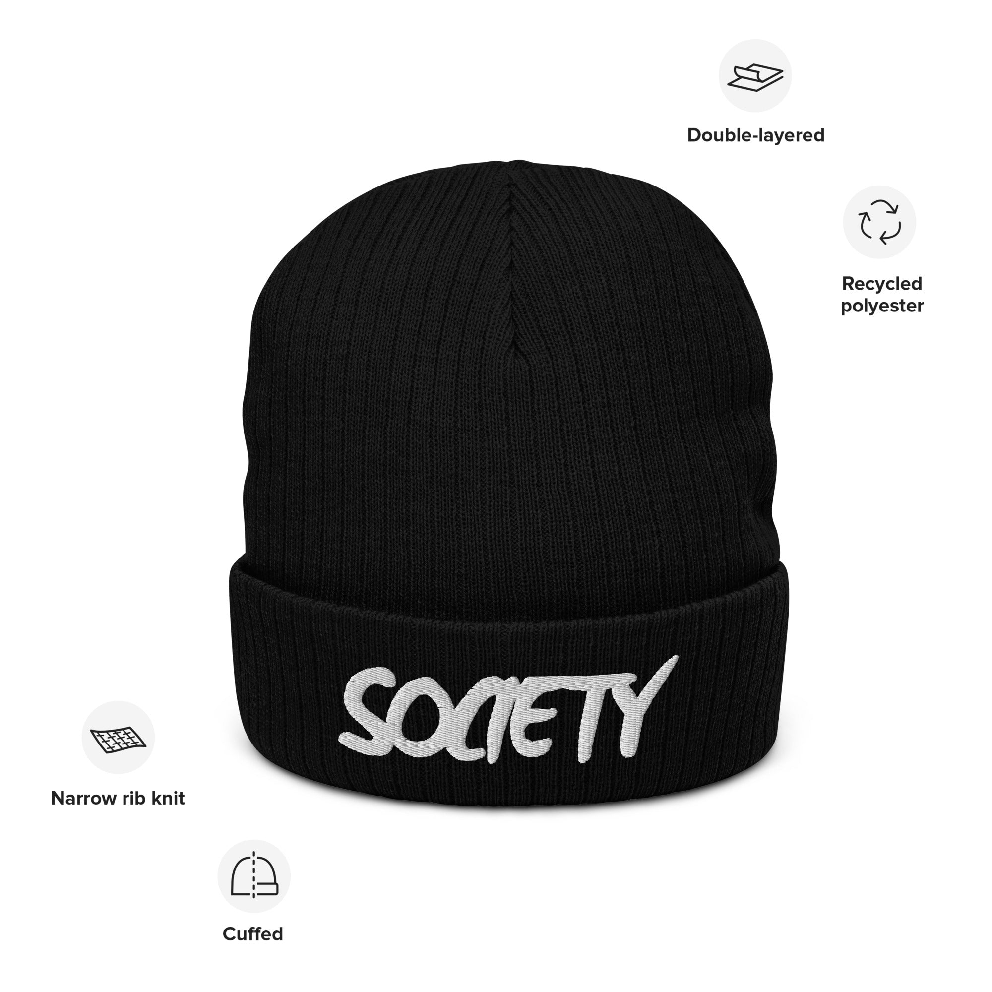 Eco Friendly Exclusive RICHJVNKIE SOCIETY Ribbed knit beanie