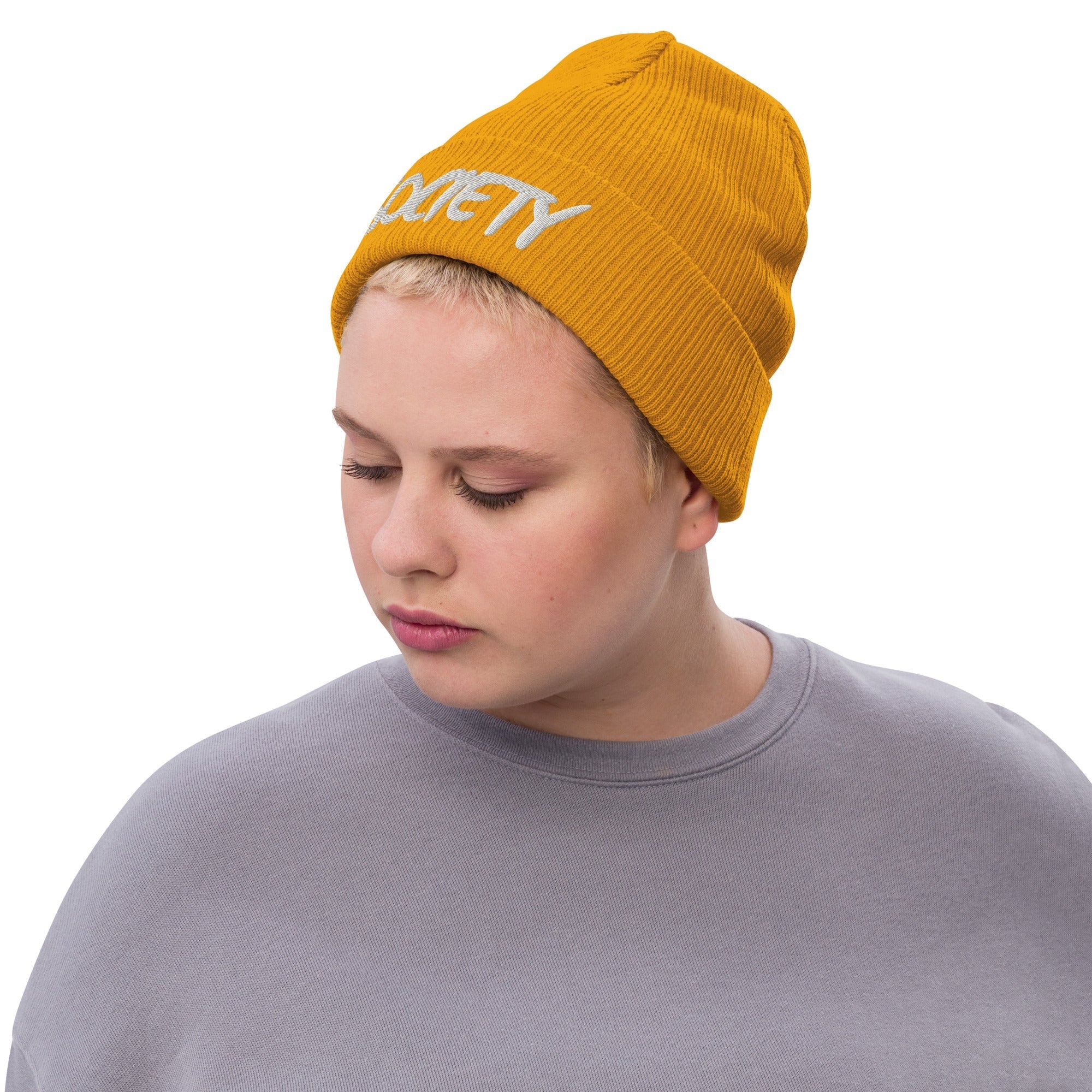 Eco Friendly Exclusive RICHJVNKIE SOCIETY Ribbed knit beanie