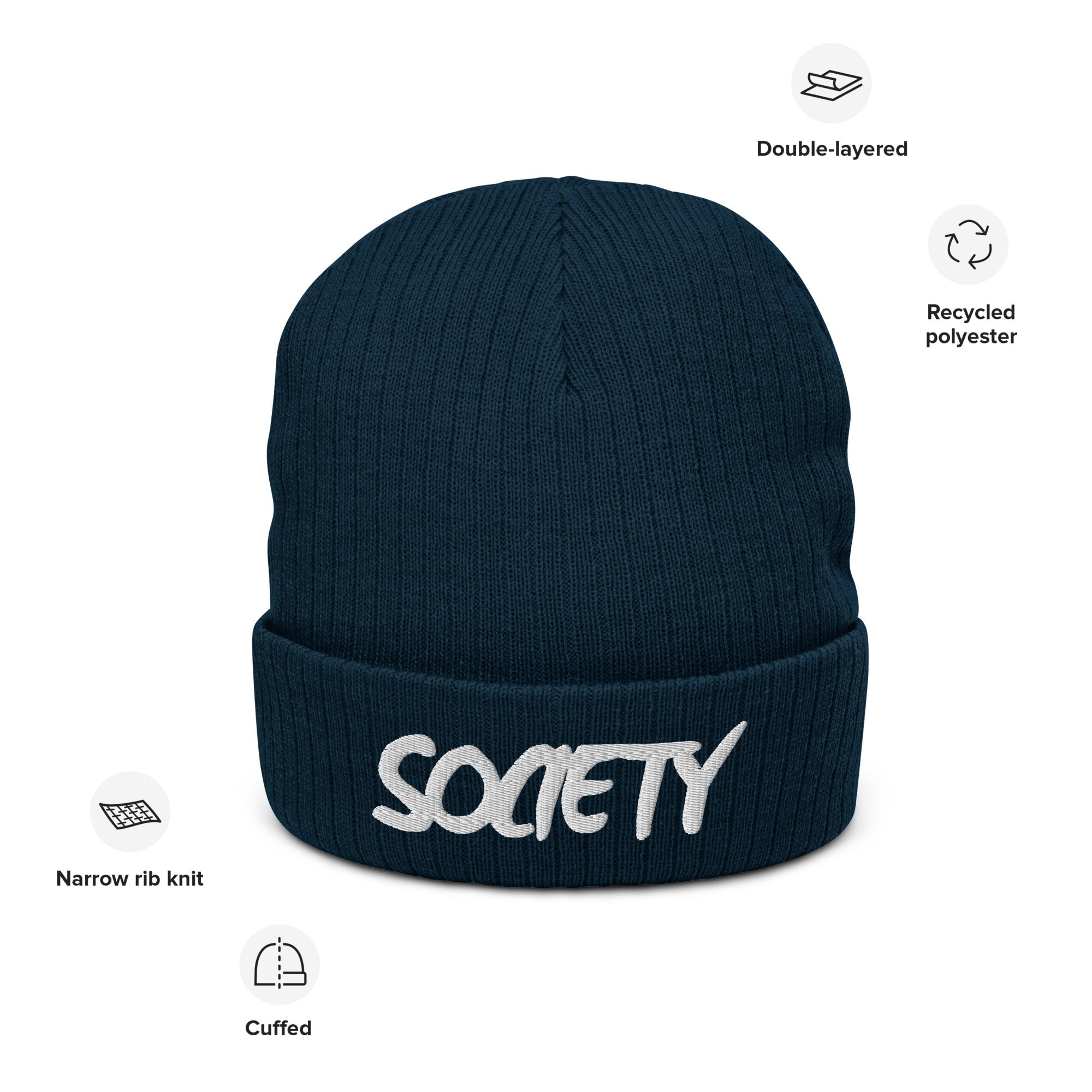 Eco Friendly Exclusive RICHJVNKIE SOCIETY Ribbed knit beanie