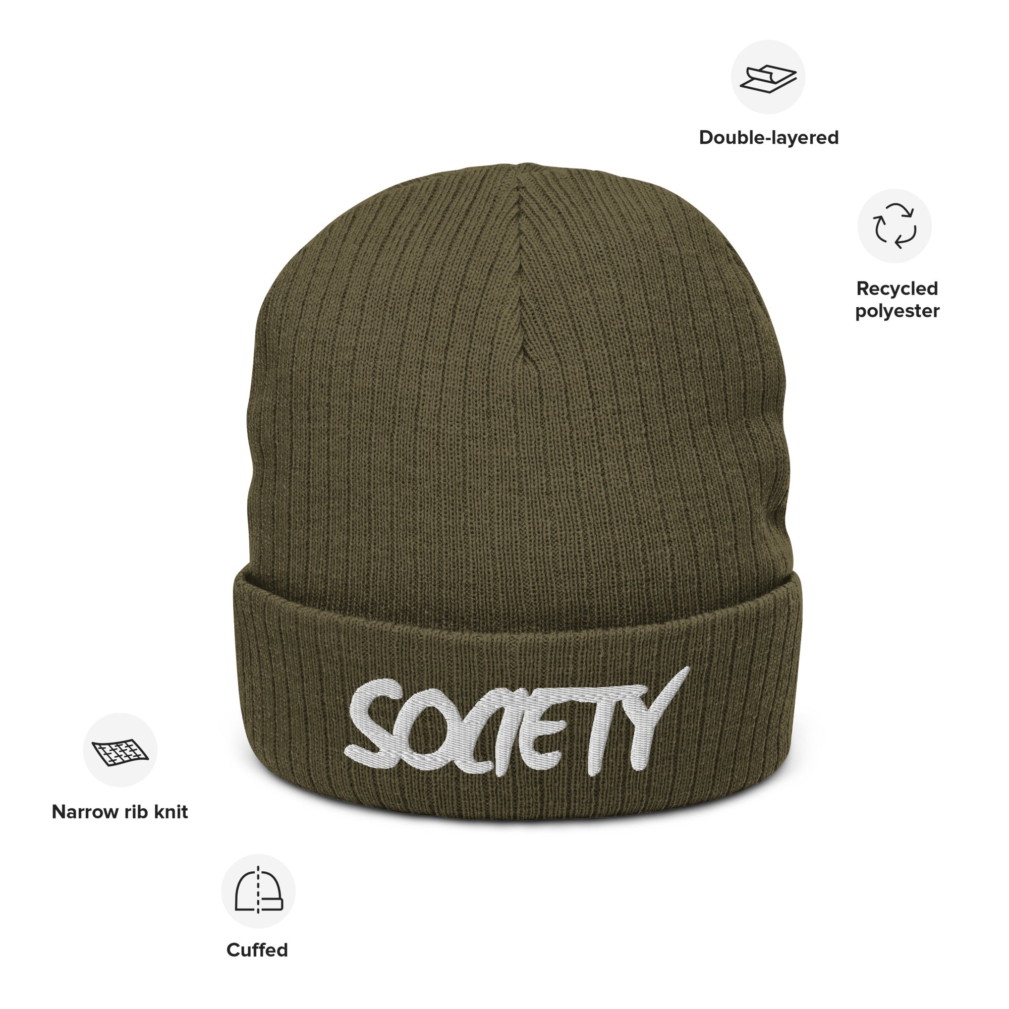 Eco Friendly Exclusive RICHJVNKIE SOCIETY Ribbed knit beanie