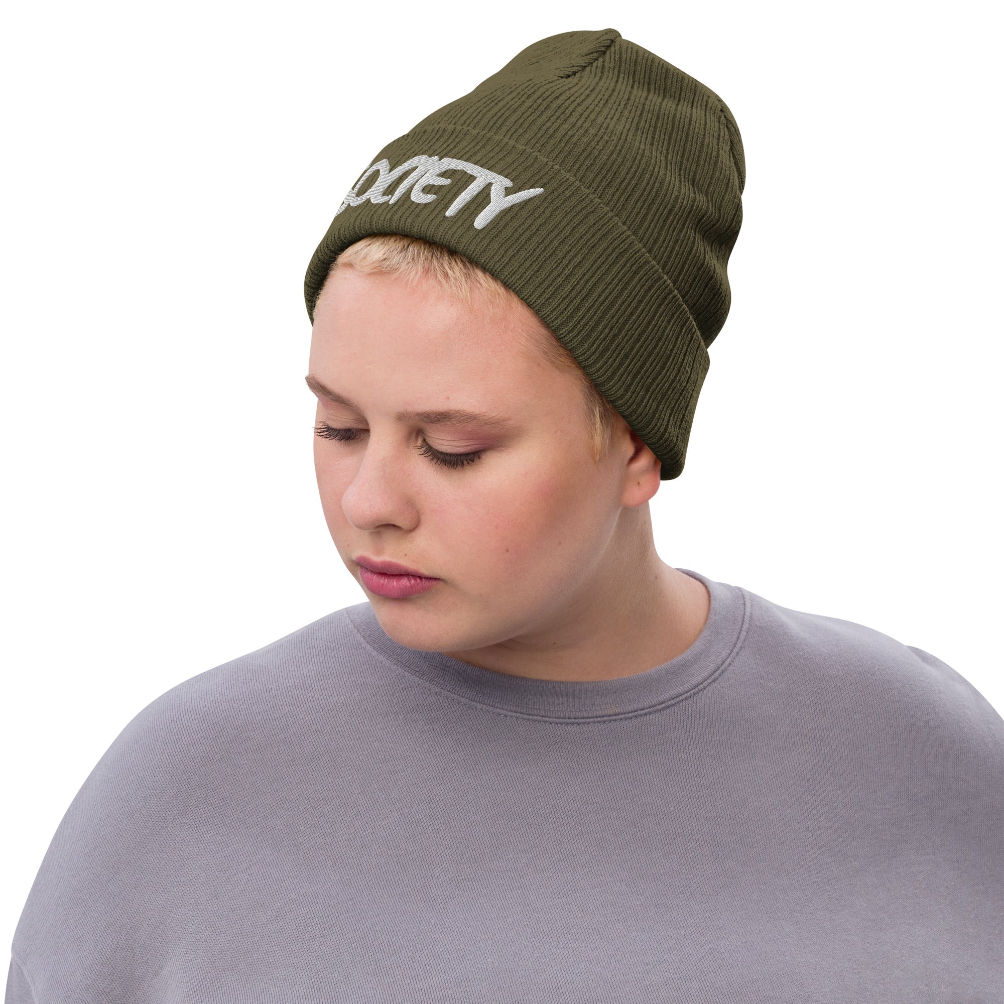 Eco Friendly Exclusive RICHJVNKIE SOCIETY Ribbed knit beanie