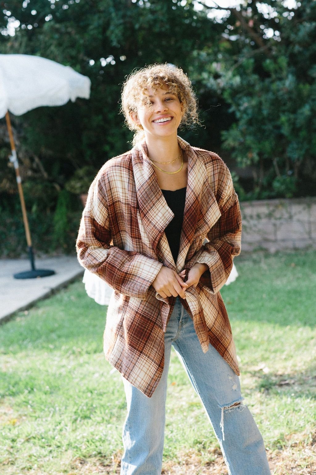 River Jacket - Sahara Plaid  (One Size)