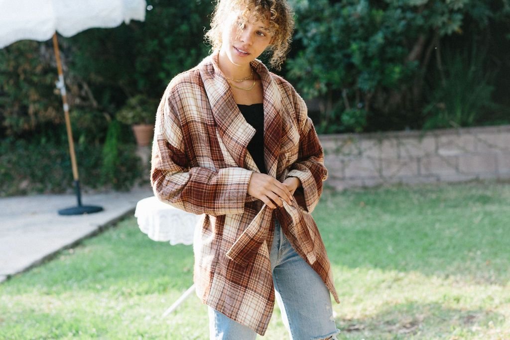 River Jacket - Sahara Plaid  (One Size)