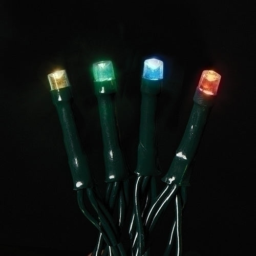 USB powered 50 LED (12.8 foot) Green Wire Multifunction Lights with Timer - Multicolor