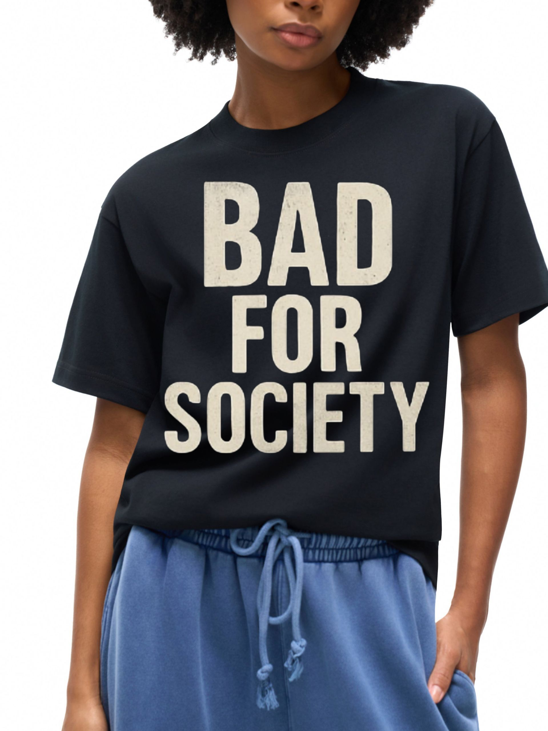 RiCHJVNKIE SOCIETY Bad for Society Oversized Cotton T-Shirt