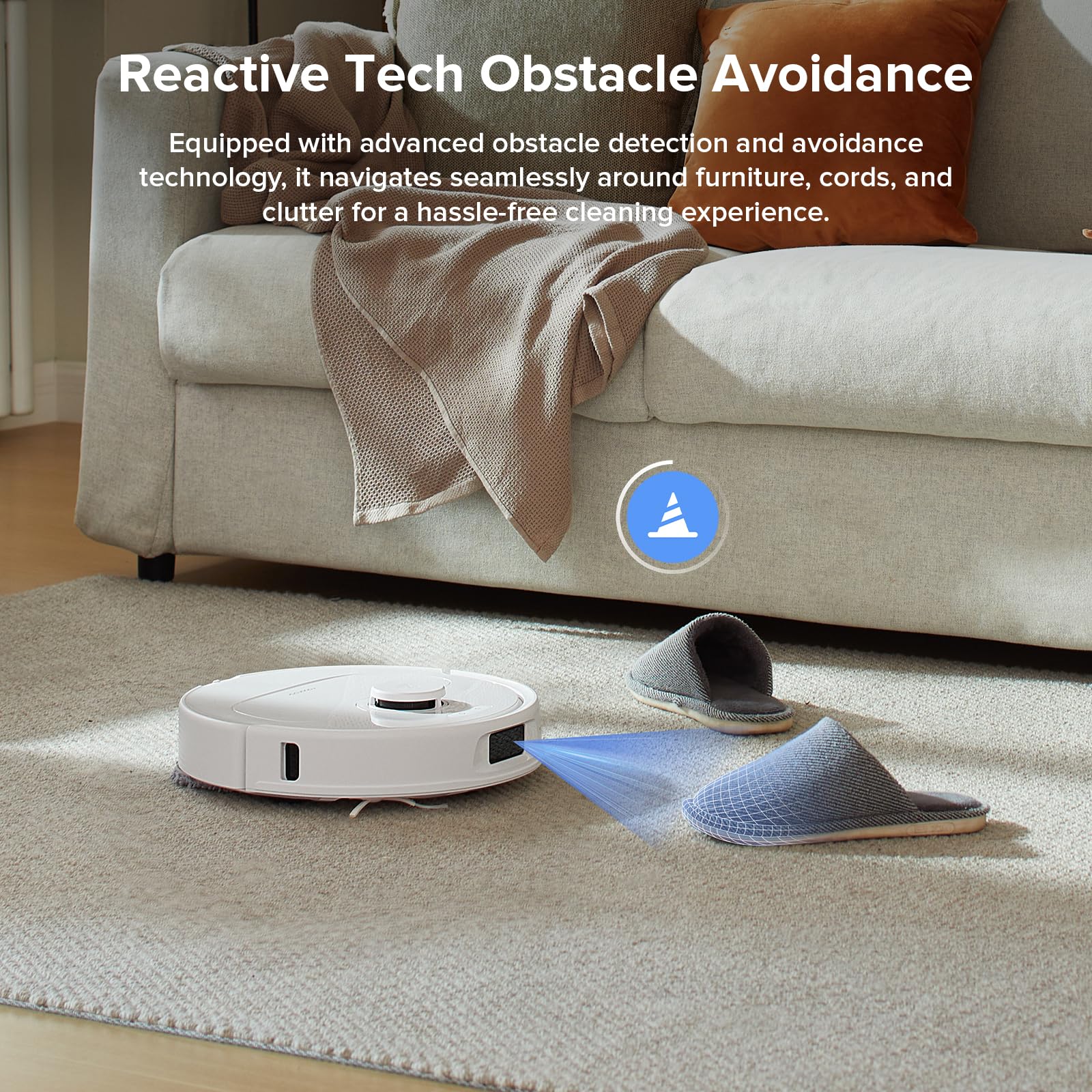 roborock Qrevo Series Robot Vacuum and Mop, 8000Pa Suction, Upgraded from Qrevo S, Anti-Tangle Brushes, Smart Obstacle Avoidance, Auto Mop Washing, All-in-One Dock, 200RPM Spinning Mops, Black(QV 35A)