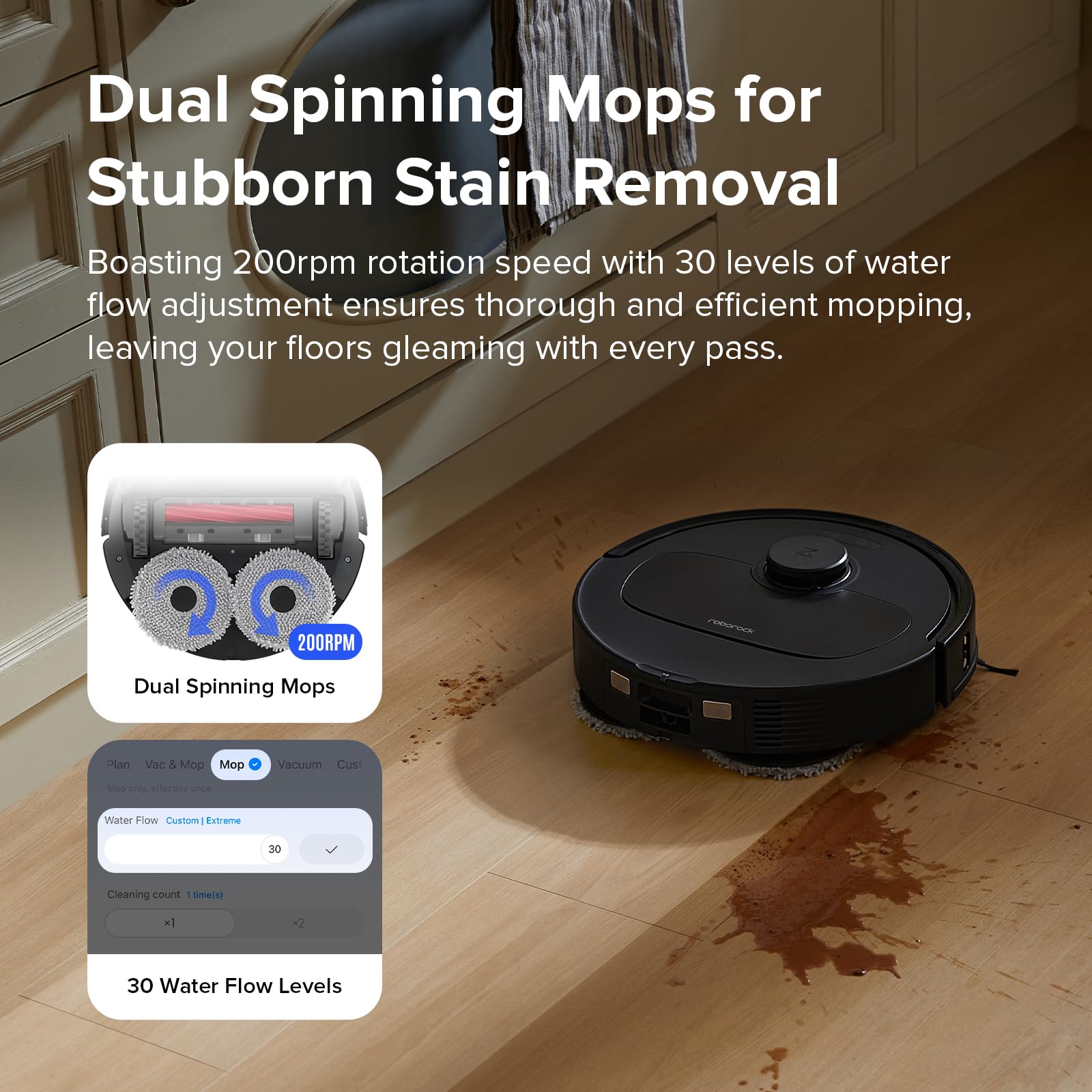 roborock Qrevo Series Robot Vacuum and Mop, 8000Pa Suction, Upgraded from Qrevo S, Anti-Tangle Brushes, Smart Obstacle Avoidance, Auto Mop Washing, All-in-One Dock, 200RPM Spinning Mops, Black(QV 35A)