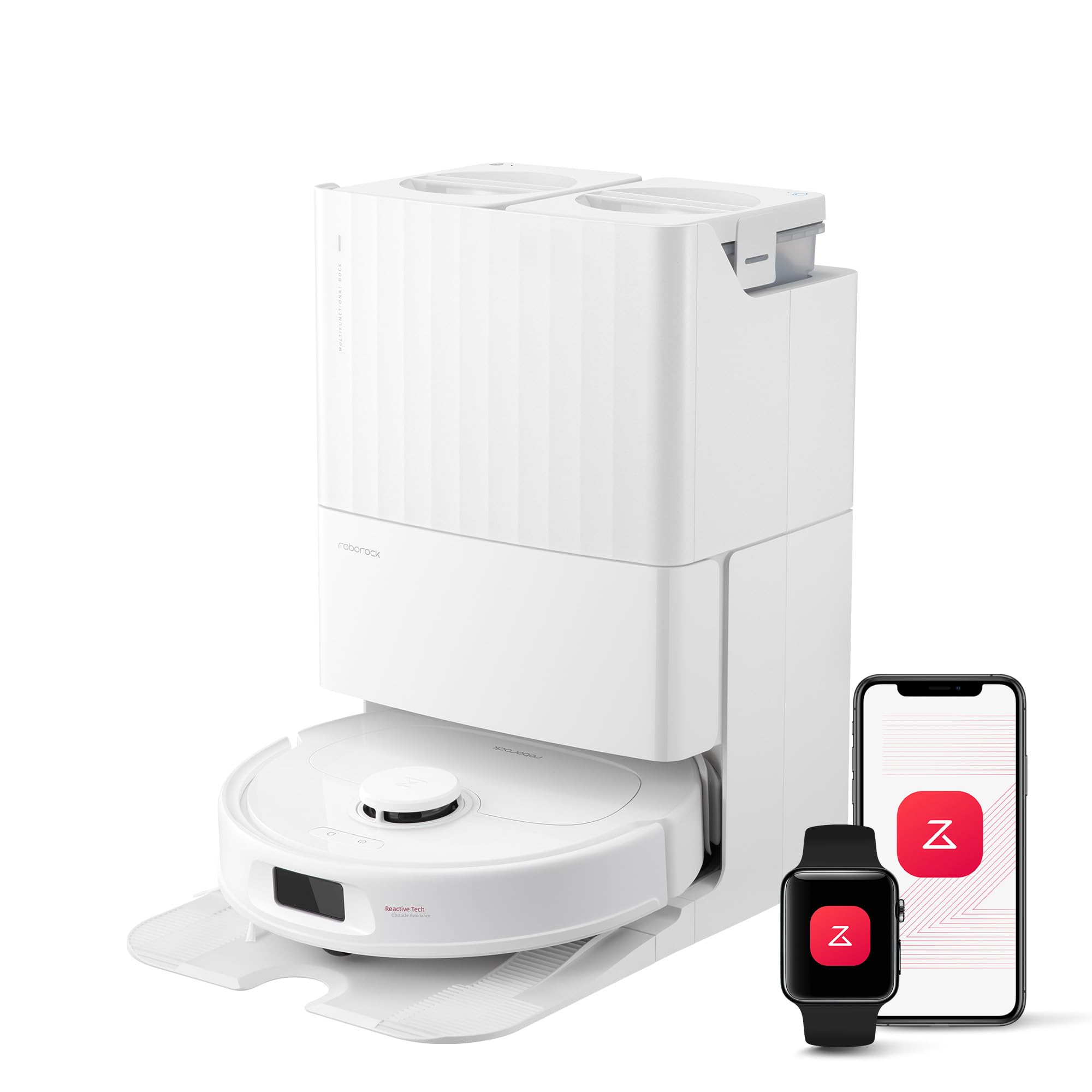 roborock Qrevo Series Robot Vacuum and Mop, 8000Pa Suction, Upgraded from Qrevo S, Anti-Tangle Brushes, Smart Obstacle Avoidance, Auto Mop Washing, All-in-One Dock, 200RPM Spinning Mops, Black(QV 35A)