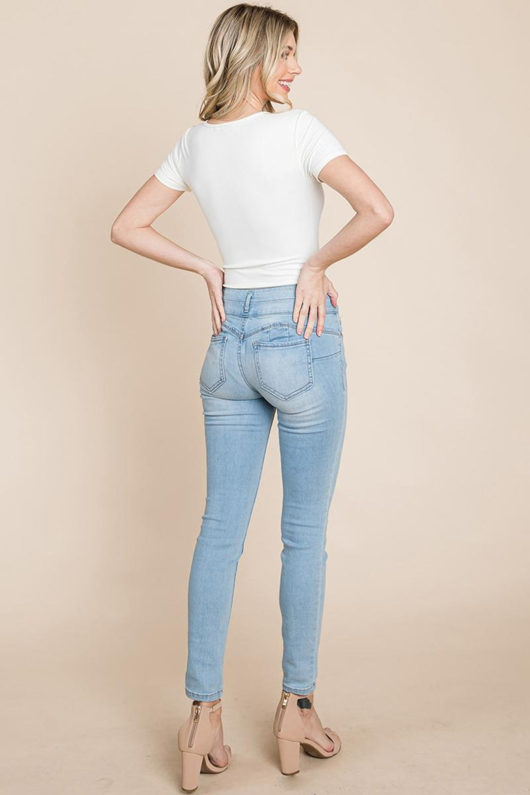 Short Sleeve Scoop Neck Ribbed Henley Bodysuit