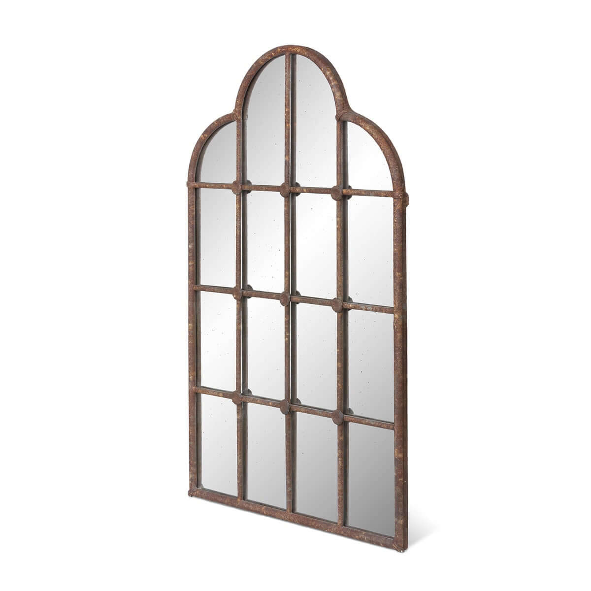 Rustic Farmhouse Iron Windowpane Mirror