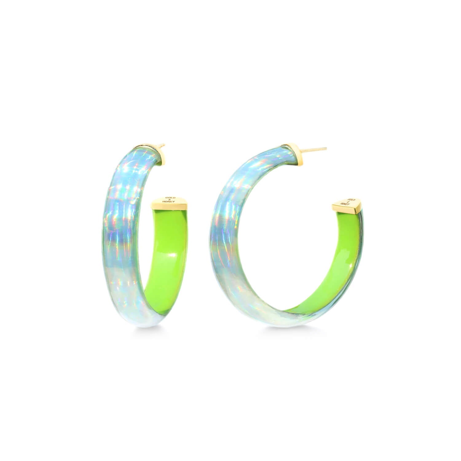 Rave Lucite Hoop Earrings in Neon Green