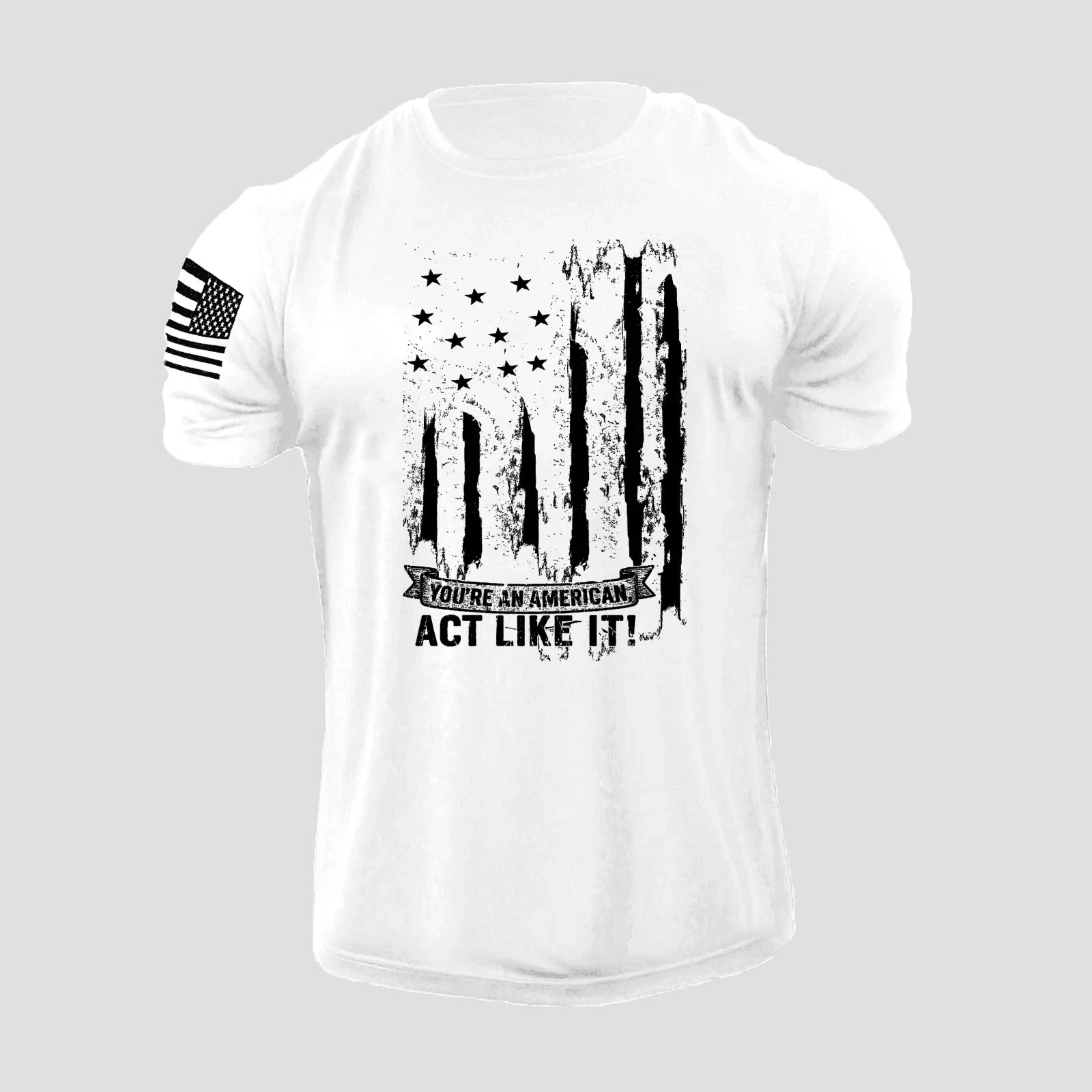 New Men's Distressed USA Flag  T-Shirt Stylish Graphic Tee