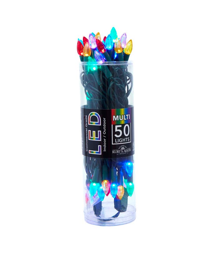 50-Light C3 Diamond Multi-Color LED Green Wire Light Set