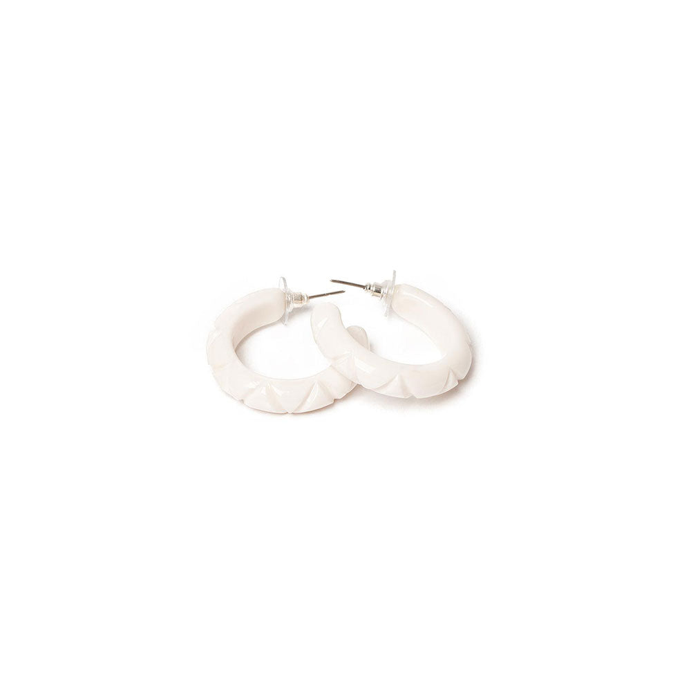 Salty Heavy Carve Hoop Earrings by Splendette