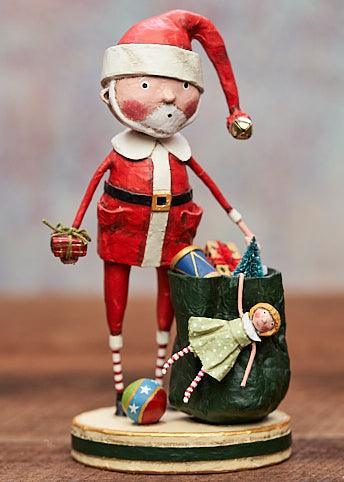 Santa & His Sack Figurine by Lori Mitchell