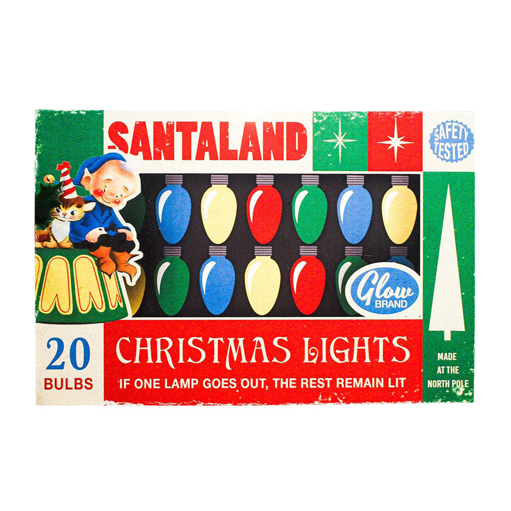 Santaland Christmas Lights Box Art Wood Cutout