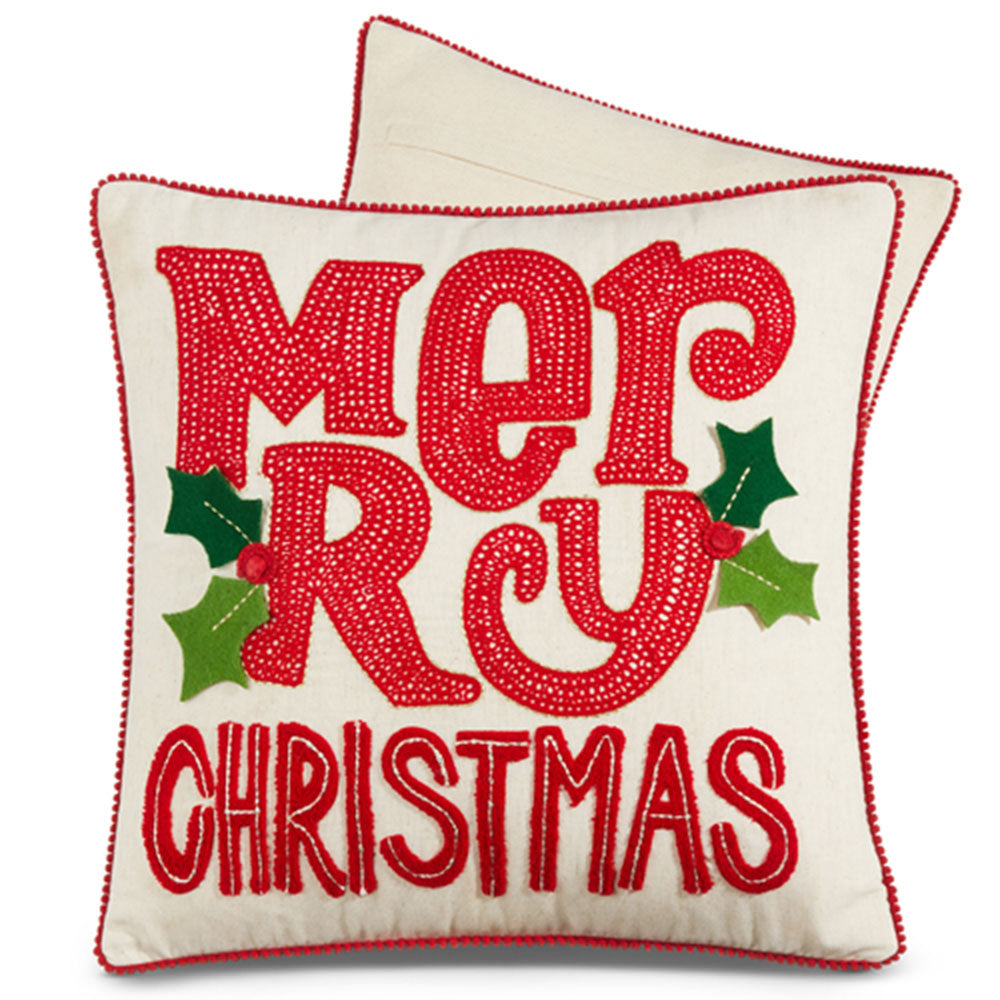 18" Merry Christmas Pillow