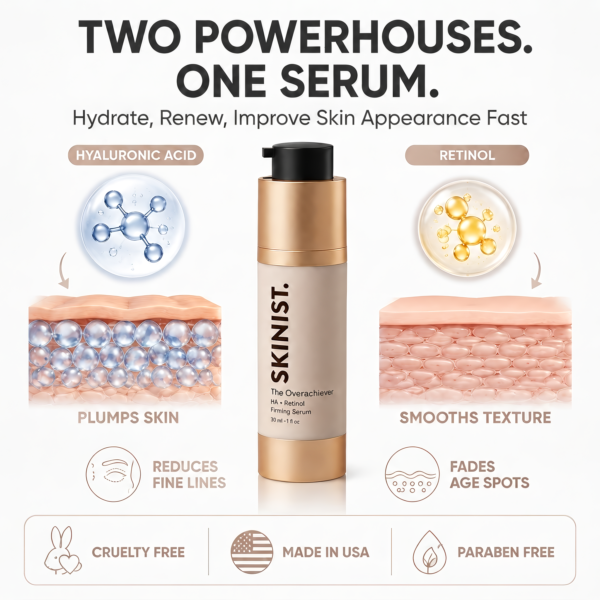 The Overachiever Hydrating Serum with Hyaluronic Acid and Retinol