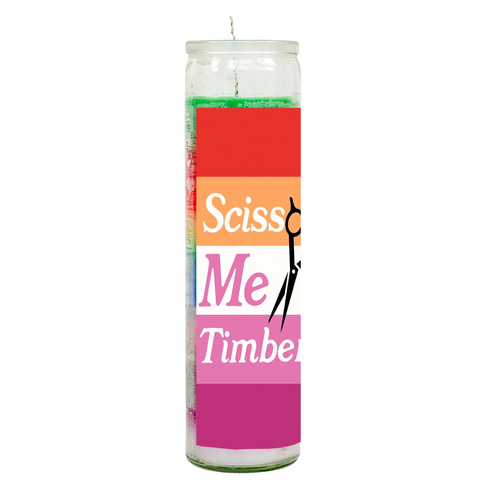 Scissor Me Timbers Rainbow Candle by BOBBYK